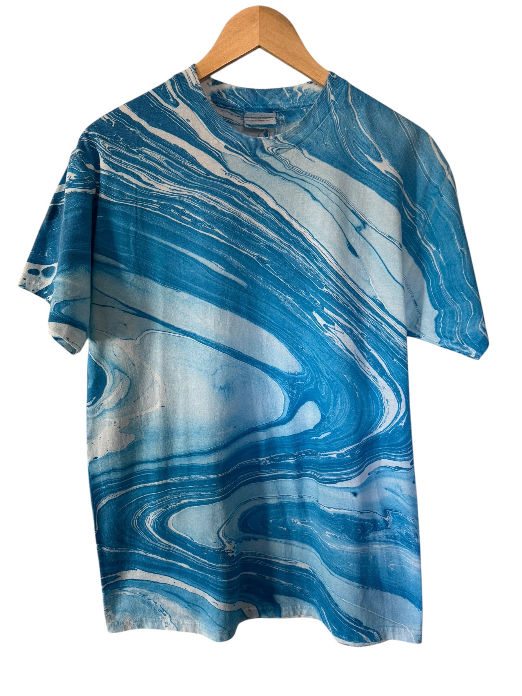 Hanes Vintage Blue Marble Tie Dye T-shirt Size US M / EU 48-50 / 2 - 1 Thumbnail