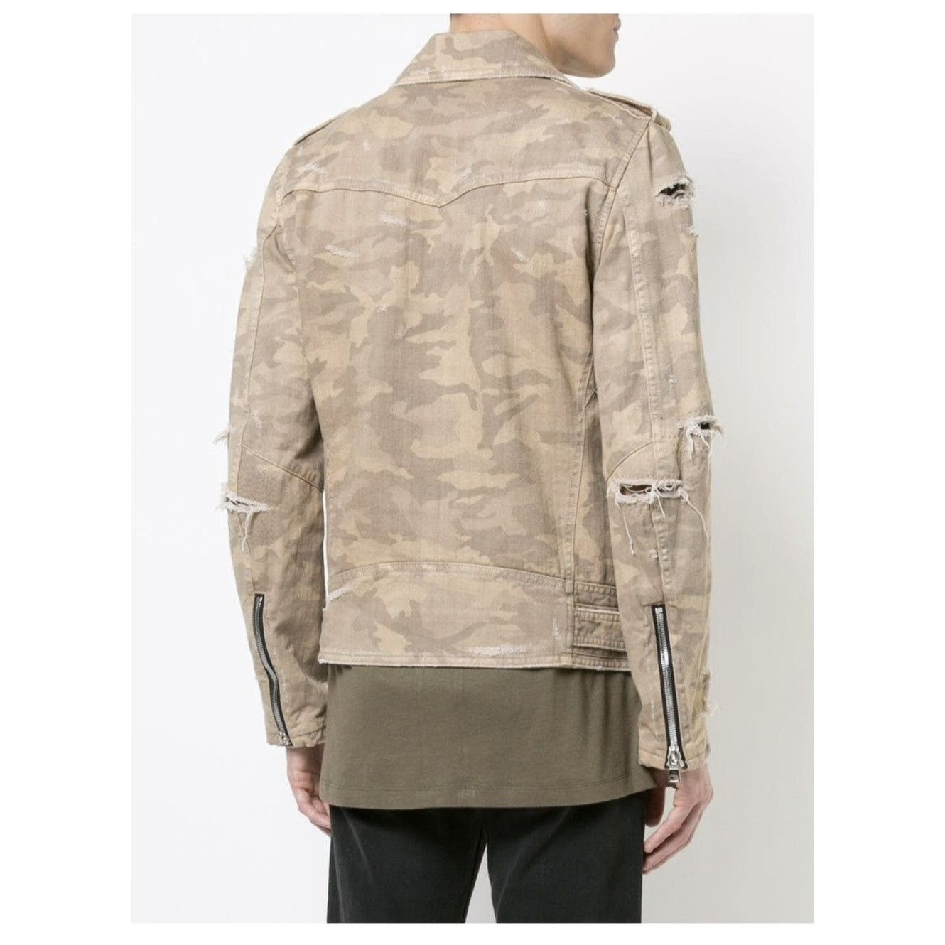 Balmain Balmain Destroyed Camouflage Print Biker Jacket Size US M / EU 48-50 / 2 - 12 Thumbnail