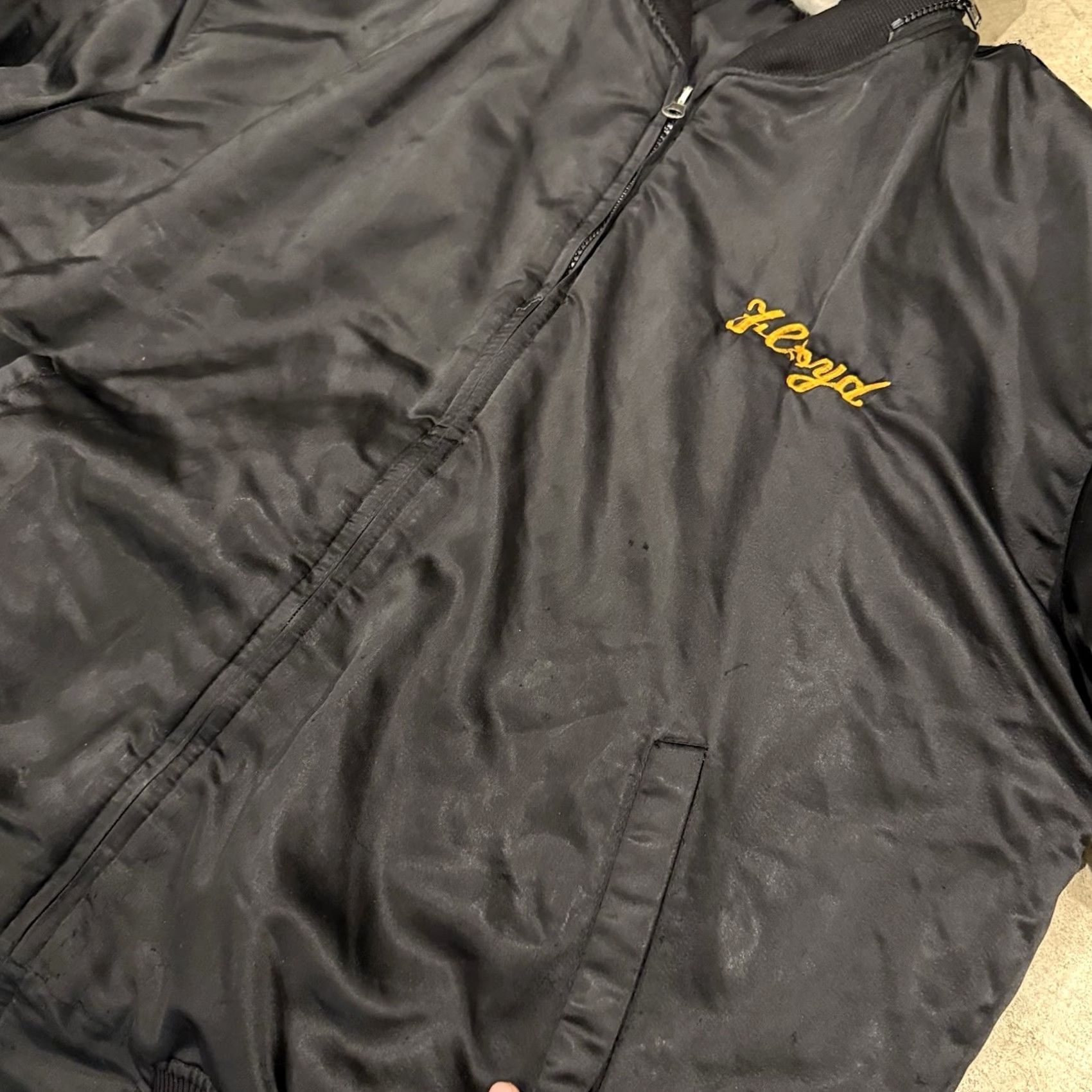 Vintage VTG Souvenir Jacket Flight Bomber Sukajan Dragon Y2K Korean Snorkel Hood XL Jacket Men Black Satin Size US XL / EU 56 / 4 - 6 Thumbnail