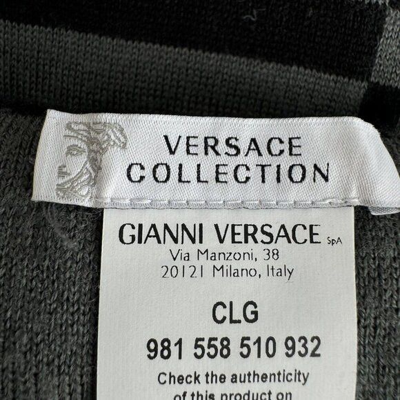 Versace Versace Collection Reversible Wool Blend Grey Scarf Size ONE SIZE - 9 Thumbnail