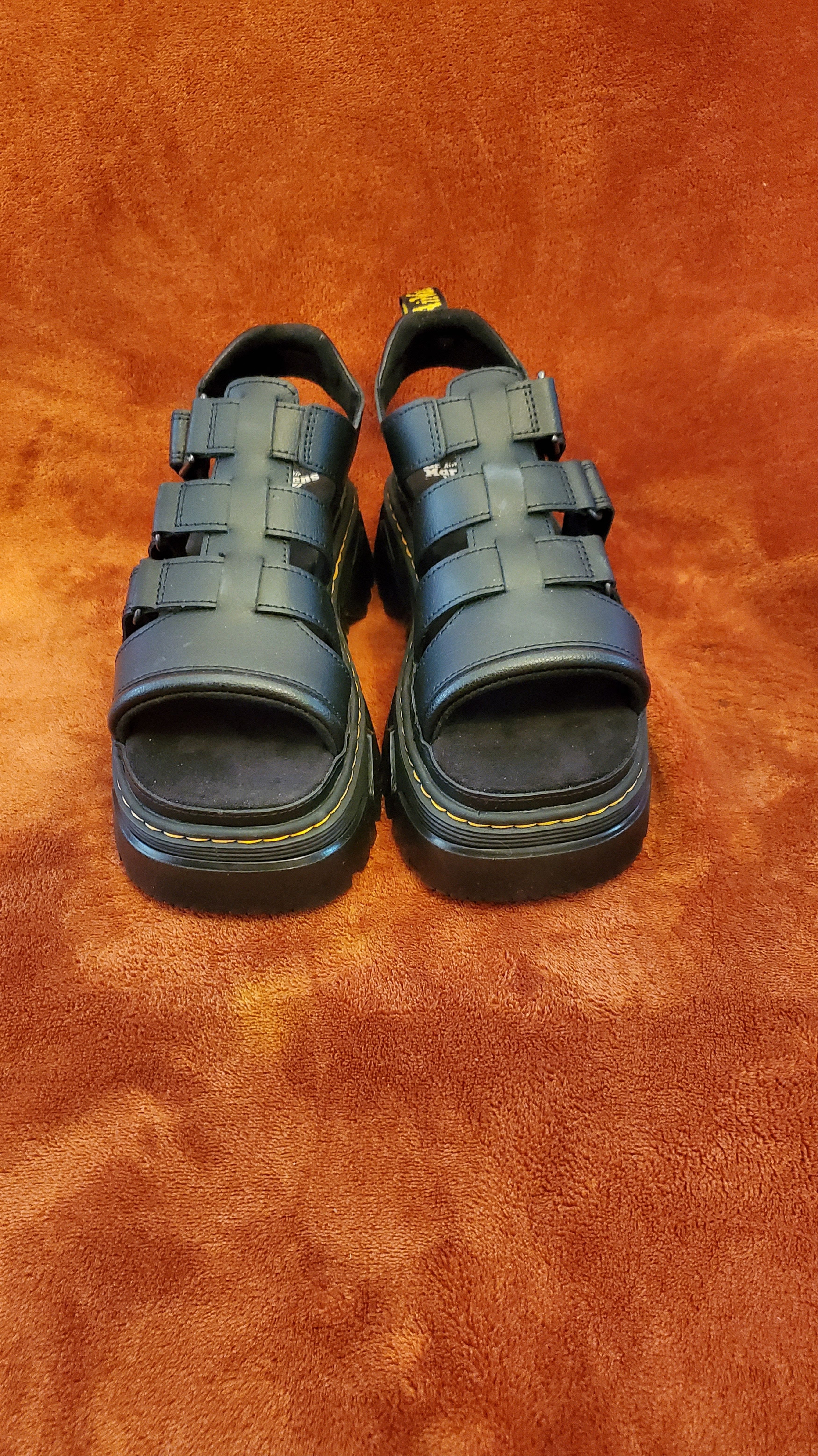 Dr. Martens DR MARTENS BLACK LEATHER PLATFORM FISHERMAN SANDALS Size US 8 / IT 38 - 4 Thumbnail