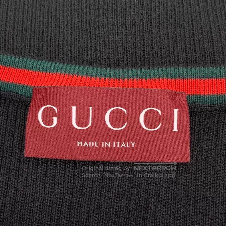 Gucci Gucci 24 black wool single-breasted long-sleeved knitted c Size L / US 10 / IT 46 - 7 Thumbnail