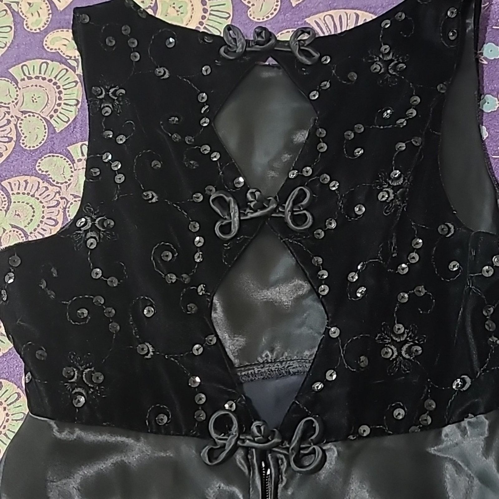 & Other Stories Never Worn VTG 2000s Prom Dress Long Silky Satin Velvet Size M / US 6-8 / IT 42-44 - 11 Thumbnail