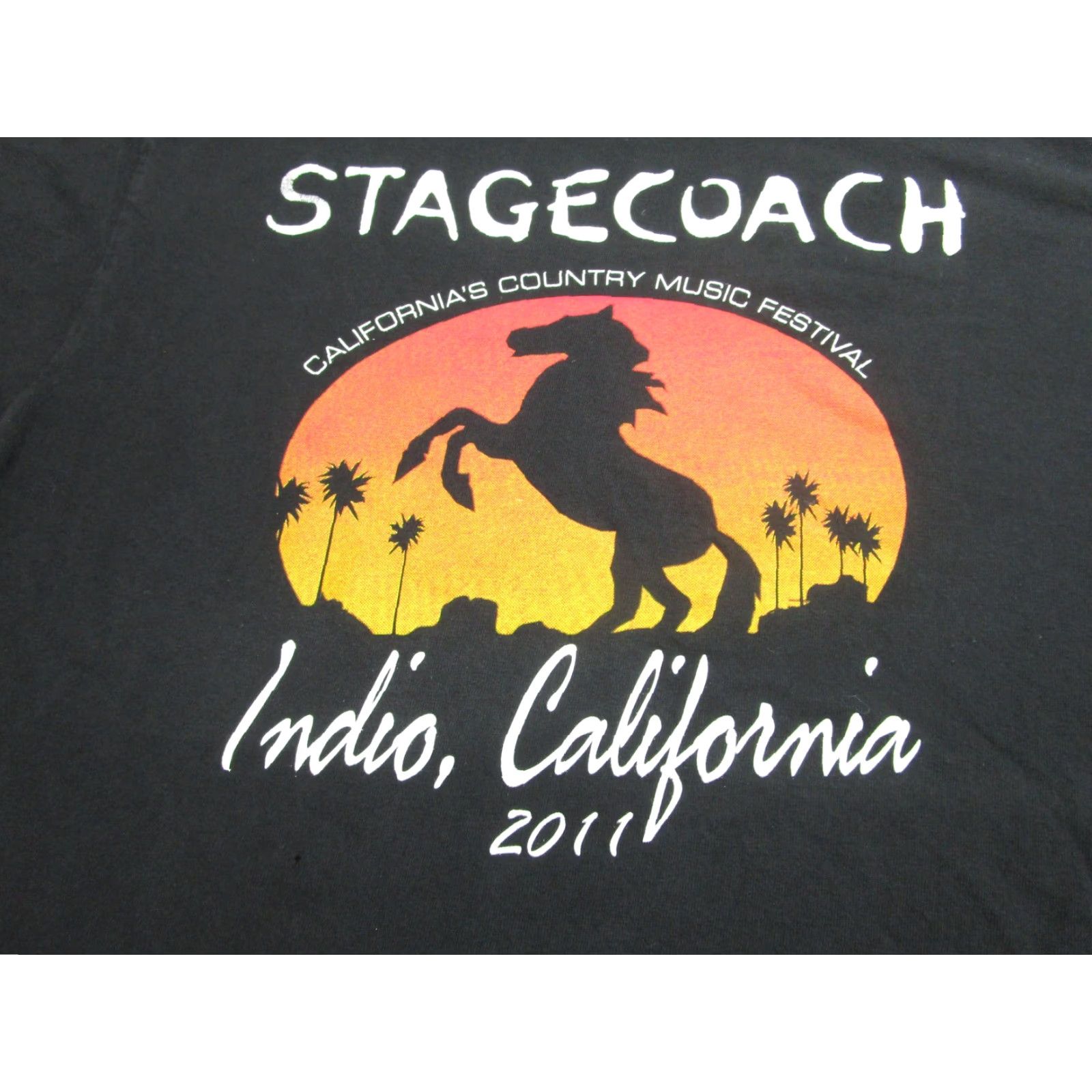 Fruit Of The Loom VINTAGE Stagecoach Shirt Mens M Black 2011 Indio California Country Festival Tee Size US M / EU 48-50 / 2 - 4 Thumbnail