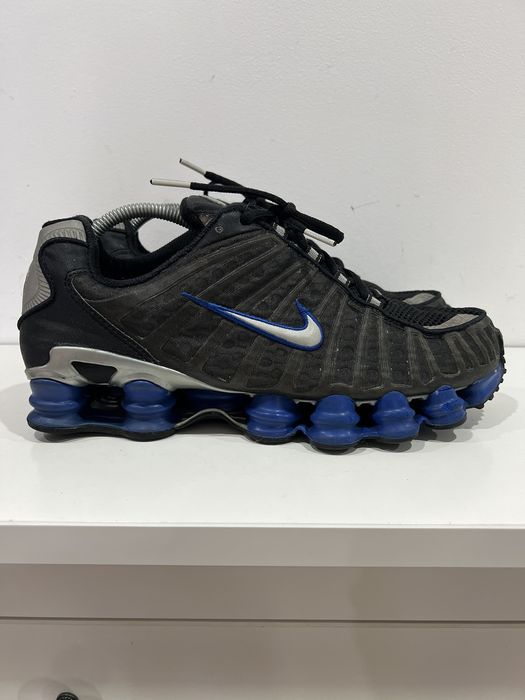 nike shox blue and silver