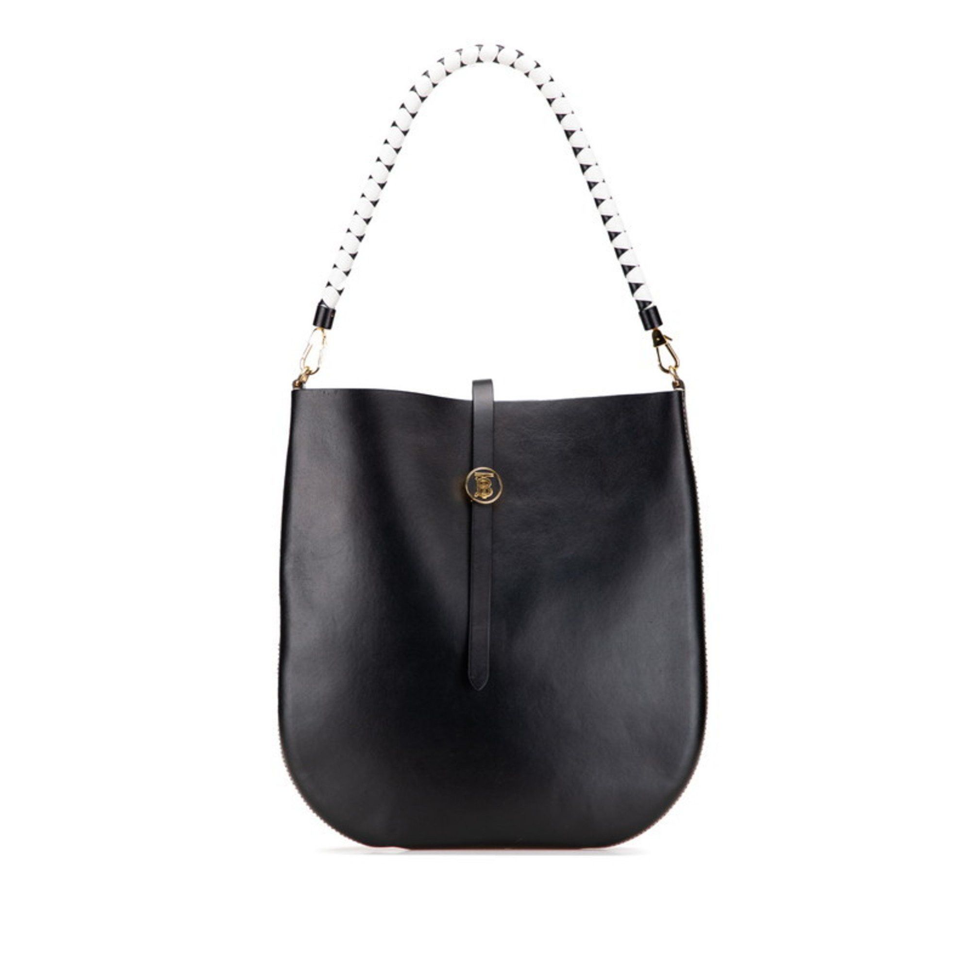 Burberry Burberry TB logo one-shoulder bag in black leather for women. Size ONE SIZE - 1 Thumbnail