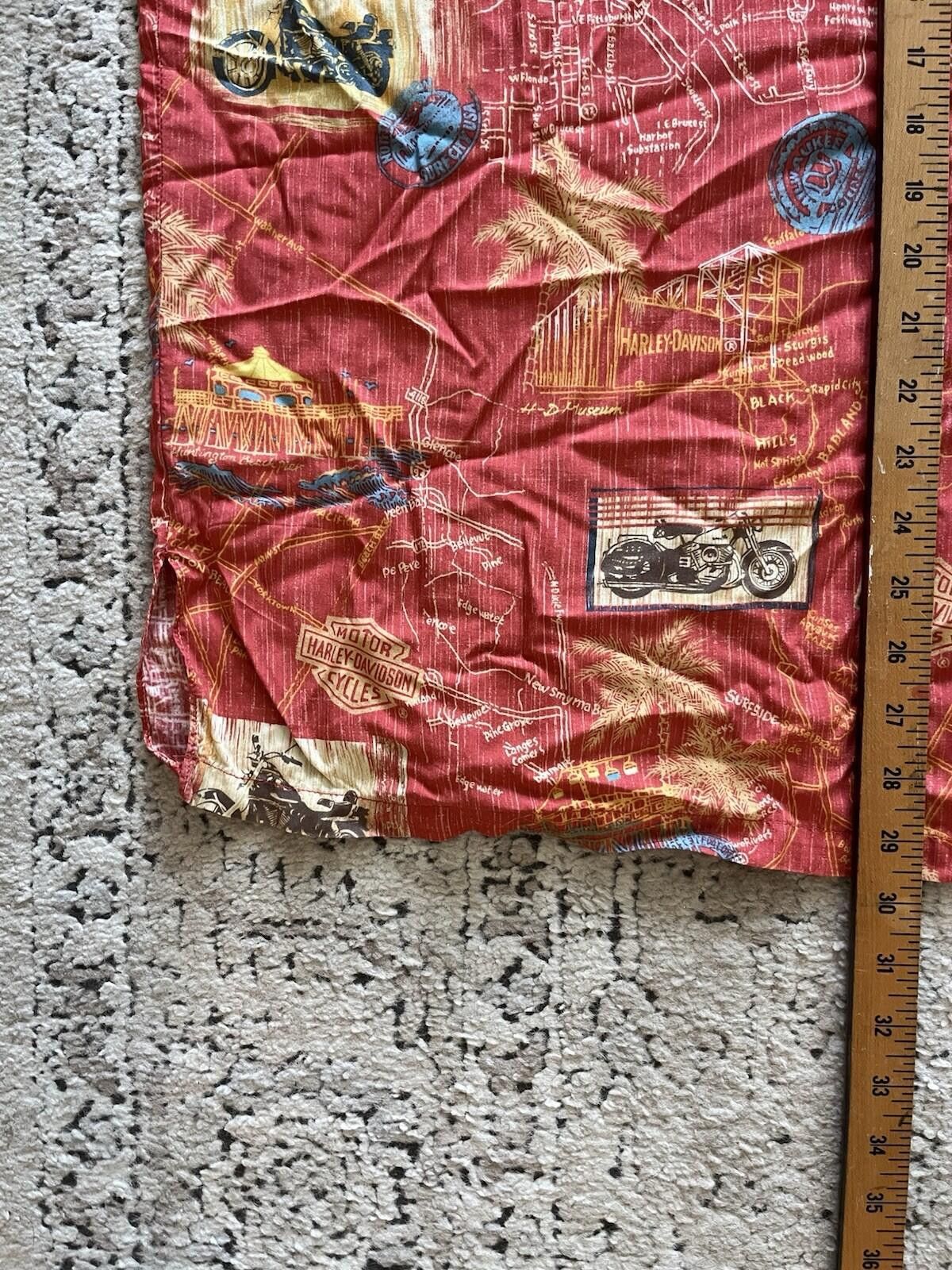 Harley Davidson VTG Harley Davidson Red Map Biker Button Up Shirt L Size US L / EU 52-54 / 3 - 7 Thumbnail