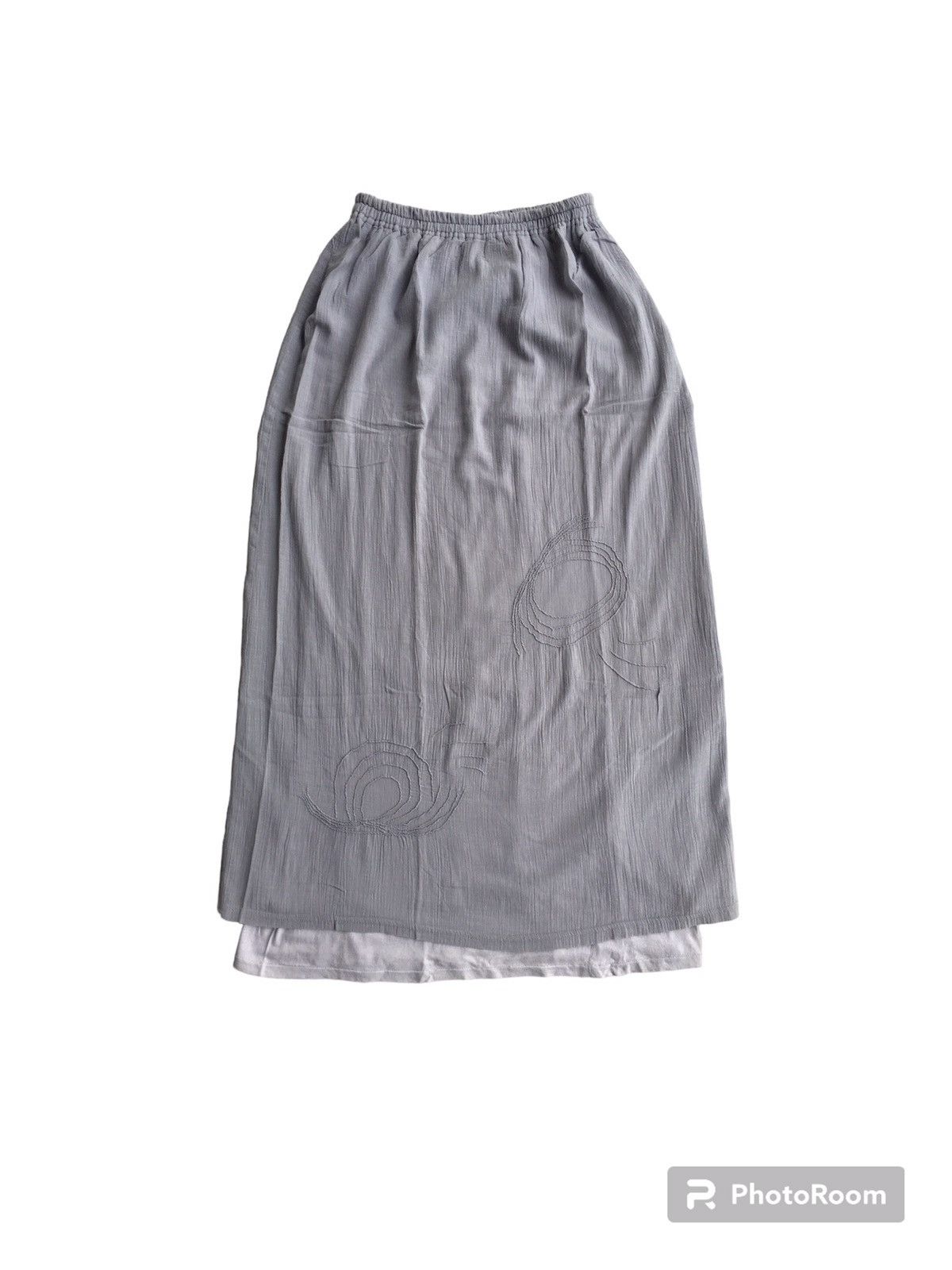 image of Archival Clothing x Hai Sporting Gear Spiral Midi Skirt Issey Miyake in Grey, Women's (Size 28)
