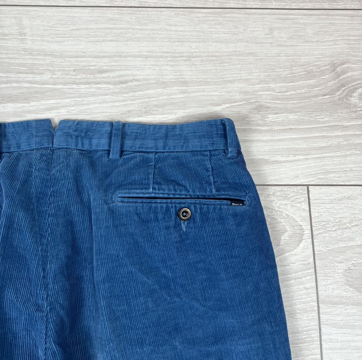 Polo Ralph Lauren Polo Ralph Lauren European Tailoring Blue Corduroy Pants Size US 31 - 14 Thumbnail