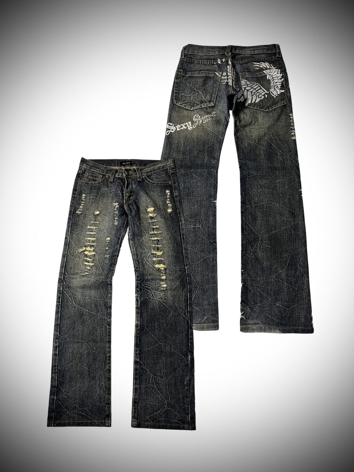 Rare?Japanese Brand K.U.I Distressed Jeans