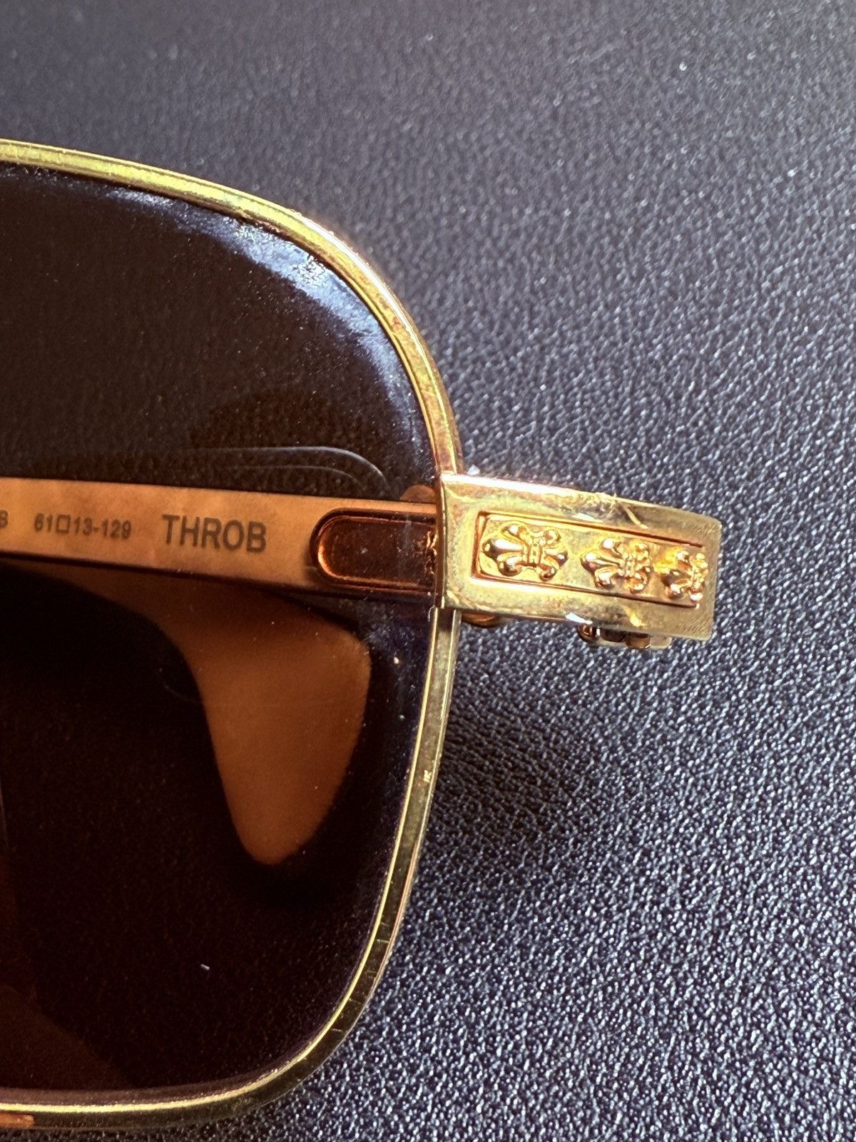 Chrome Hearts Chrome Hearts THROB Sunglasses Gold Filled White Ebony Size ONE SIZE - 10 Thumbnail