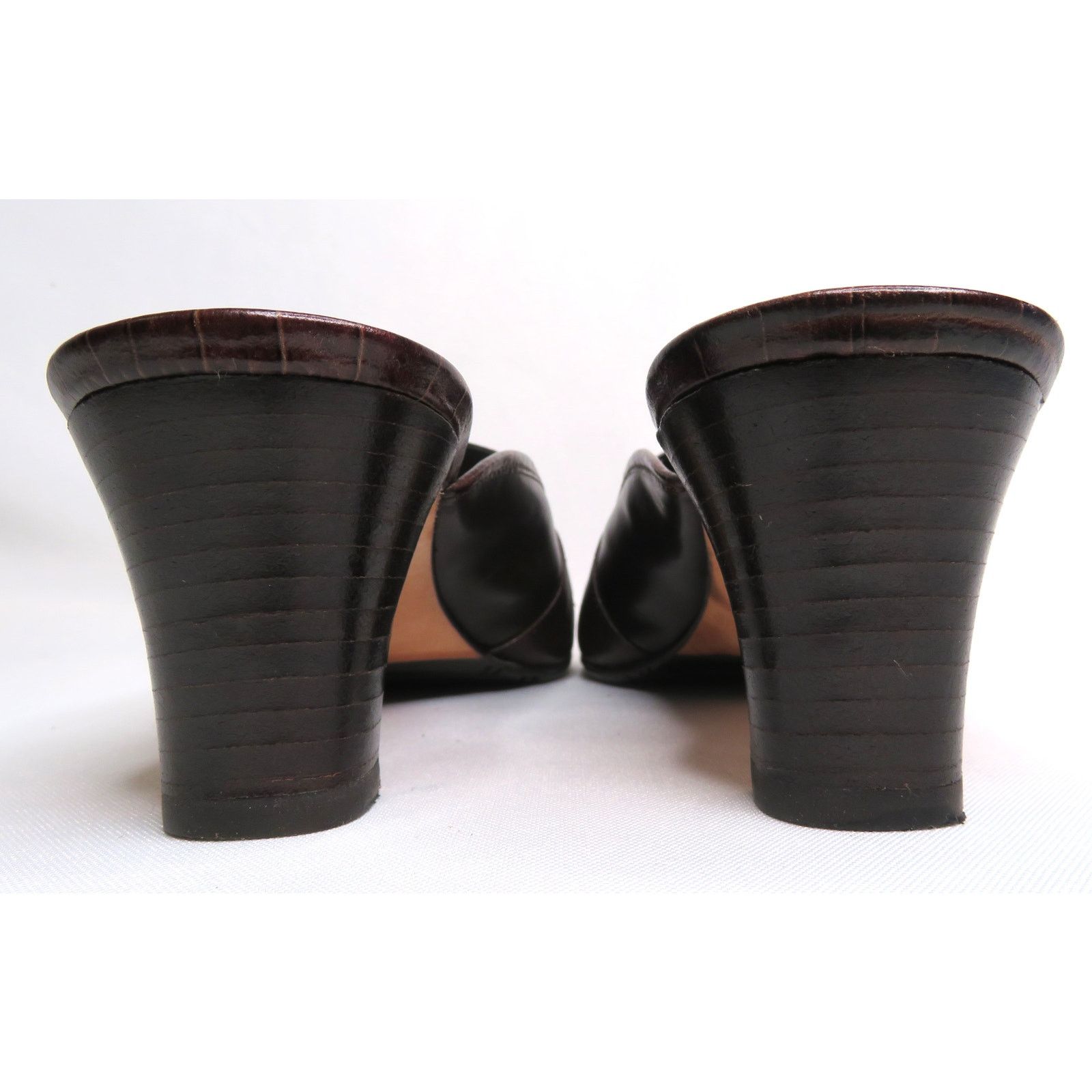 Brighton New BRIGHTON Steph Brown Croc Embossed Leather Mules Sz 7.5 Size US 7.5 / IT 37.5 - 10 Thumbnail