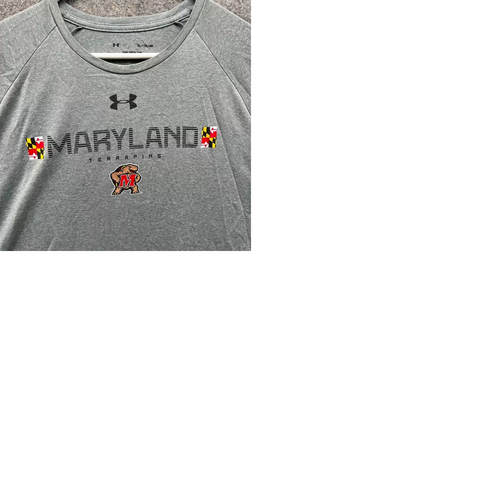 Under Armour VINTAGE Under Armour Shirt Mens XL Gray Crewneck Tech Tee Maryland Terrapins Football Size US XL / EU 56 / 4 - 9 Thumbnail