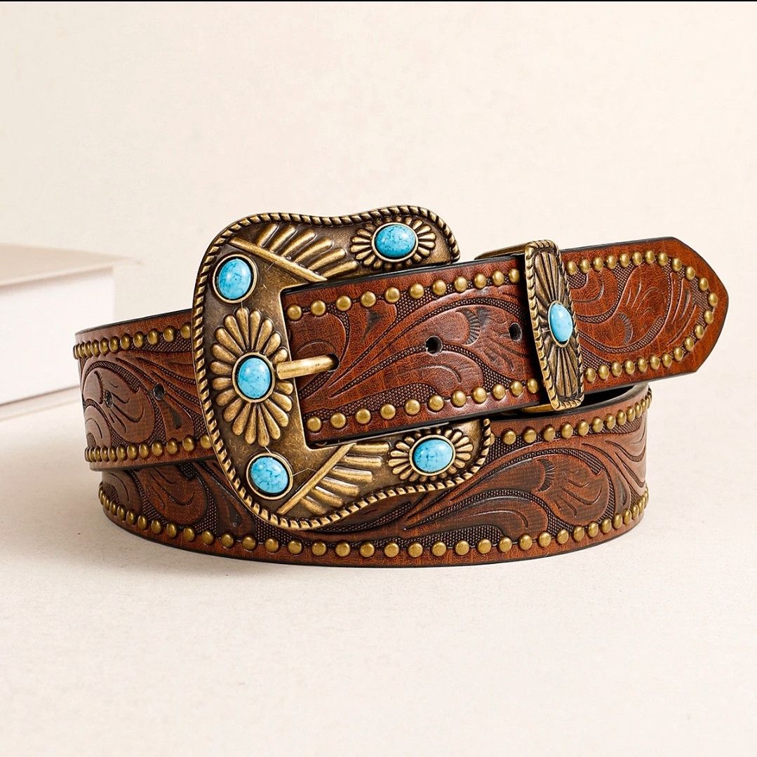 Japanese Brand Western Denim Buckle Belt Size ONE SIZE - 1 Thumbnail