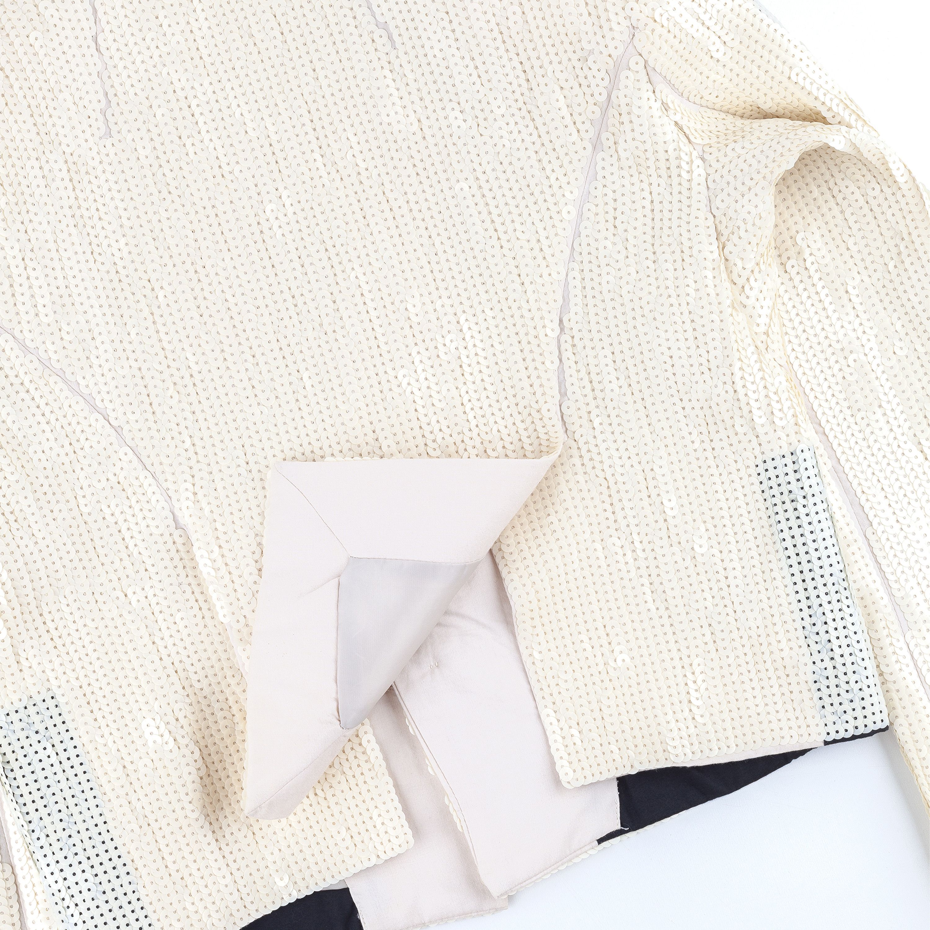 Rick Owens Rick Owens Cropped Sequins White Chalk Blazer Jacket (XS/S) Size US XS / EU 42 / 0 - 10 Thumbnail