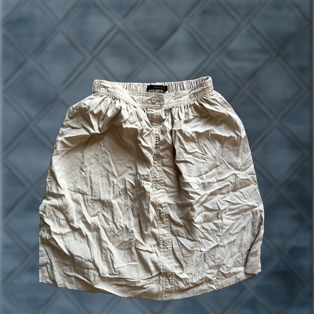 Zara VINTAGE Zara Women Beige Modale A-Line Knee Length Skirt Size XS Size 26" / US 2 / IT 38 - 1 Thumbnail