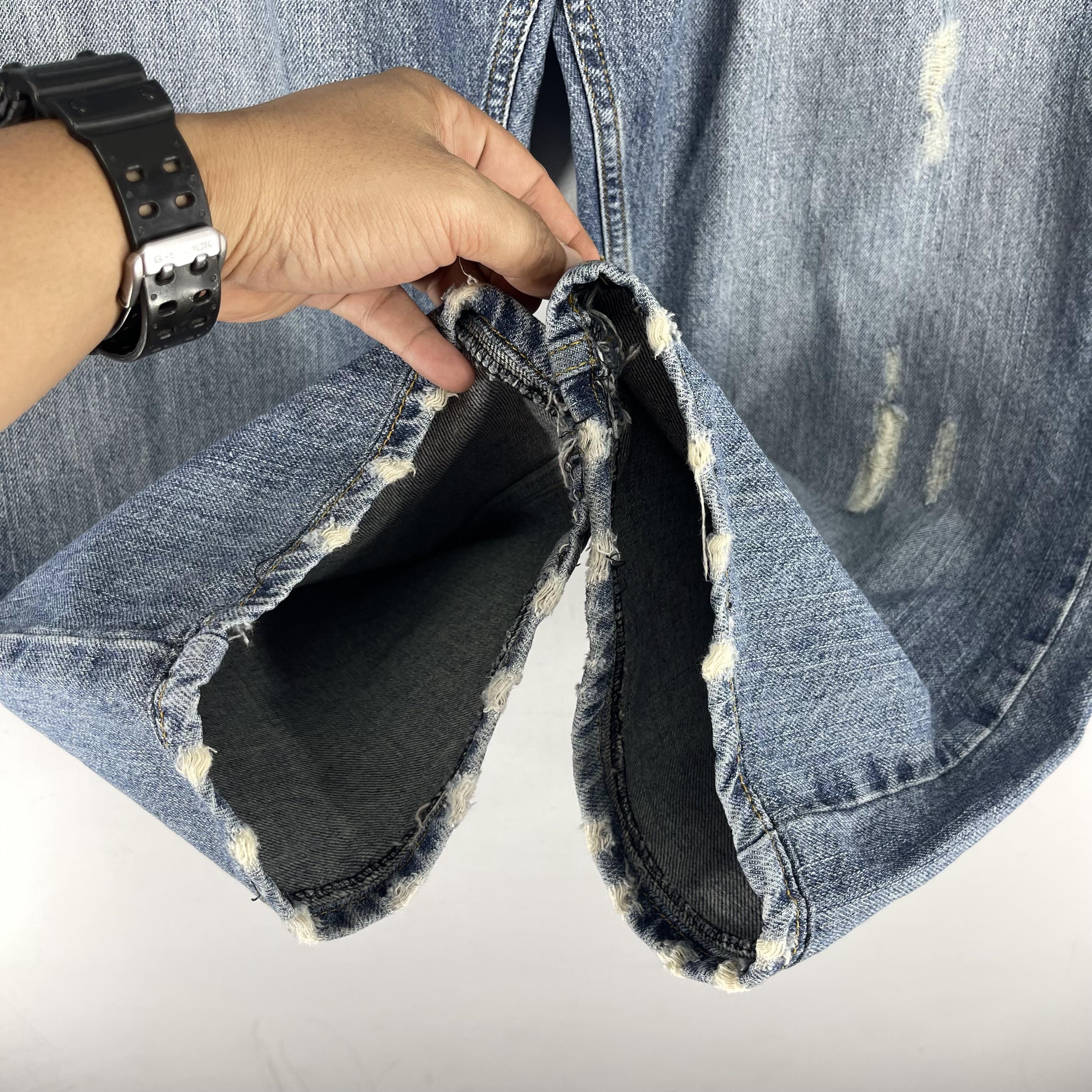Levi's Vintage Clothing × Vintage W37 L26 Vintage Levis Distressed High Rise Cropped Jeans Size US 37 - 6 Thumbnail