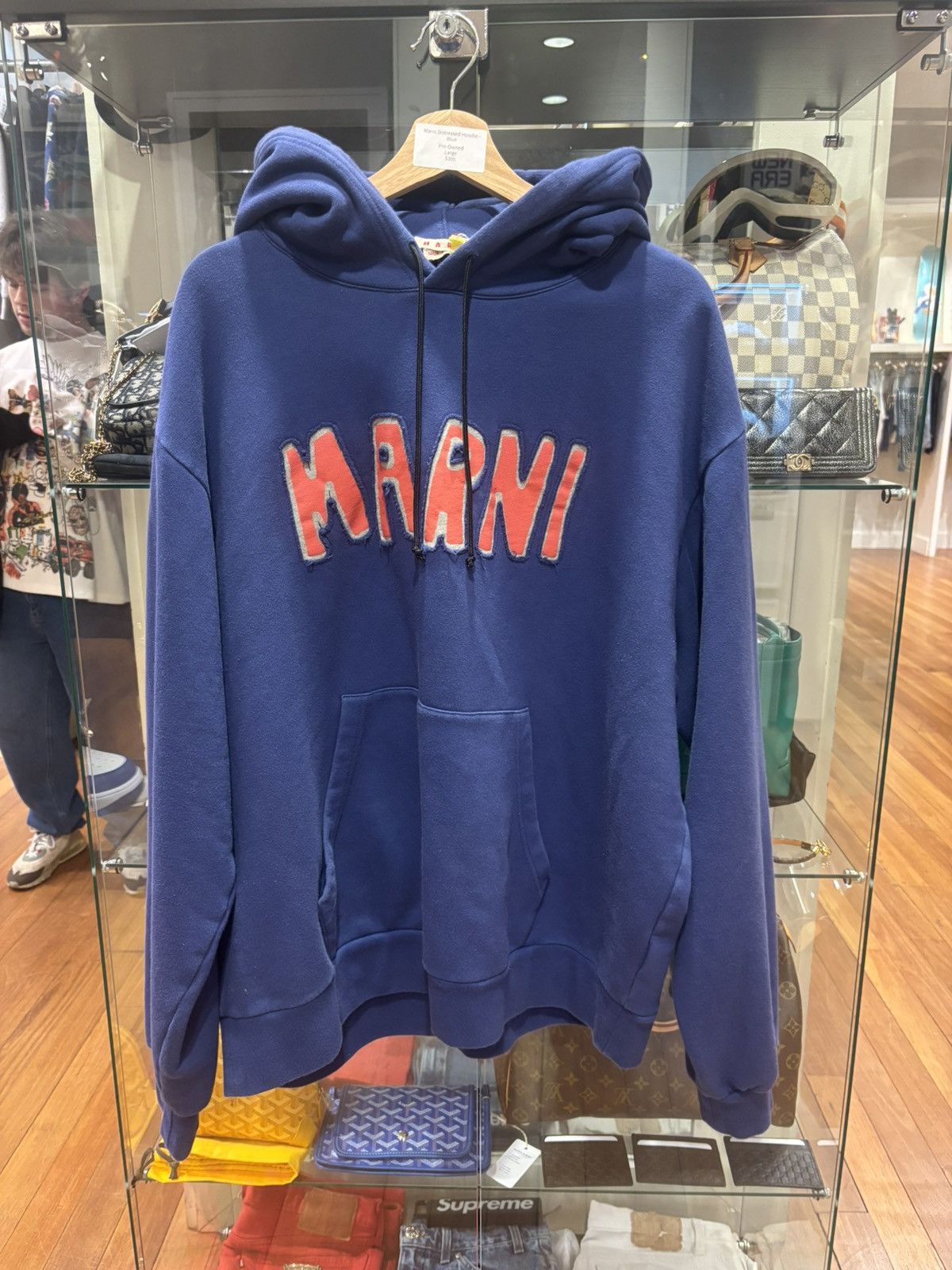 Marni Marni Distressed Hoodie Blue Size US L / EU 52-54 / 3 - 1 Thumbnail