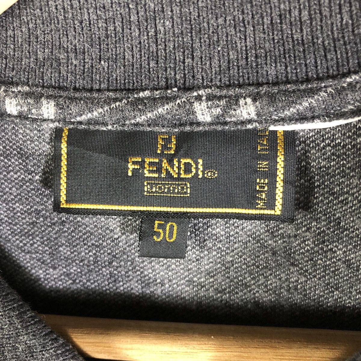 Fendi × Vintage Vintage Fendi FF Monogram Polo Long-sleeves Tshirt Size US L / EU 52-54 / 3 - 10 Thumbnail