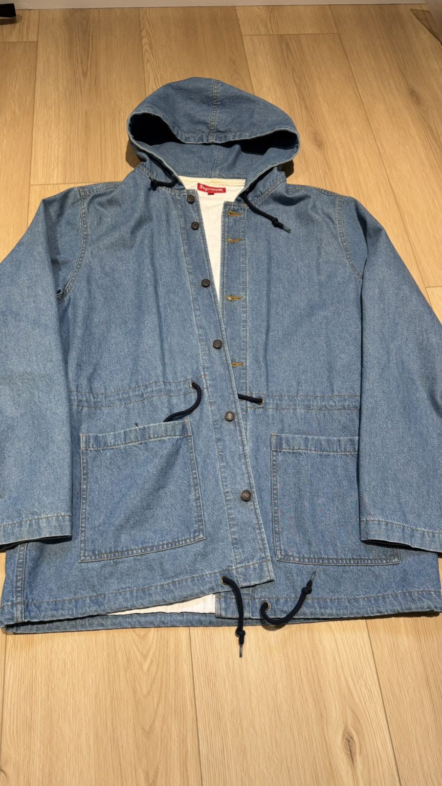 Supreme Supreme Denim Parka Jacket Coat ss14 classic logo rare Size US XL / EU 56 / 4 - 11 Thumbnail
