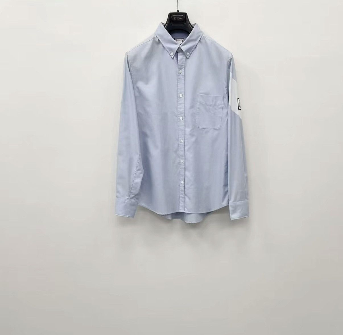 Moncler Blue Long Sleeve Button-Up Shirt Size M Size US M / EU 48-50 / 2 - 1 Thumbnail