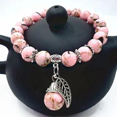 Other 10mm Turquoise Beaded Stretch Charm Bracelet for Women Size ONE SIZE - 2 Thumbnail