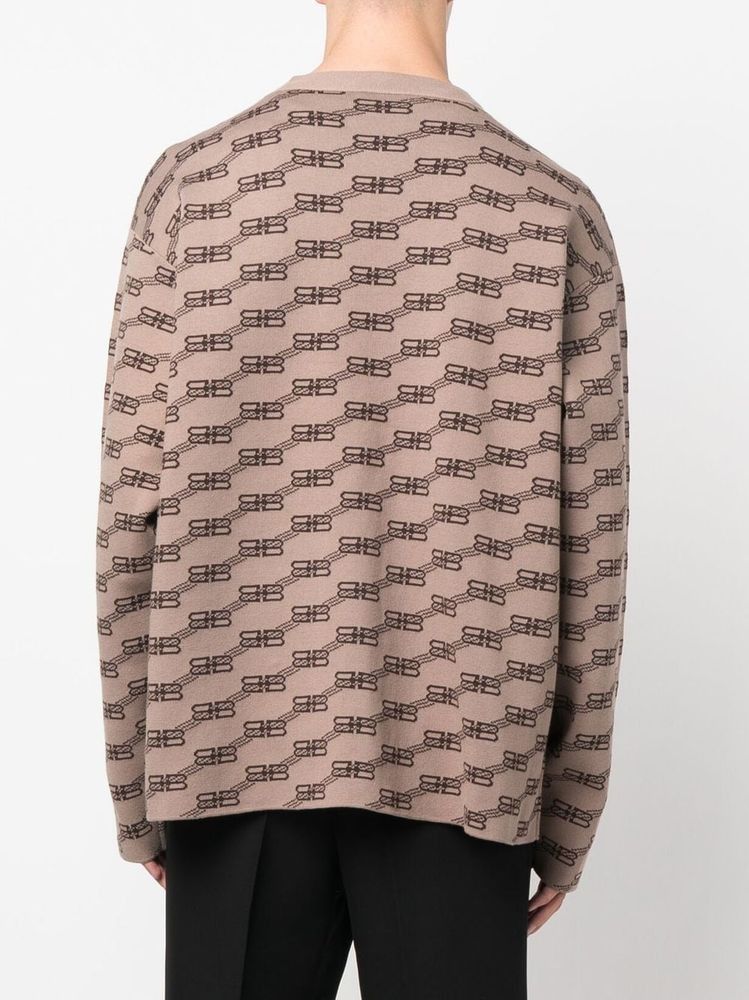 Balenciaga o1s1wg111124 V-Neck Cardigan in Beige/Brown Size US L / EU 52-54 / 3 - 5 Thumbnail