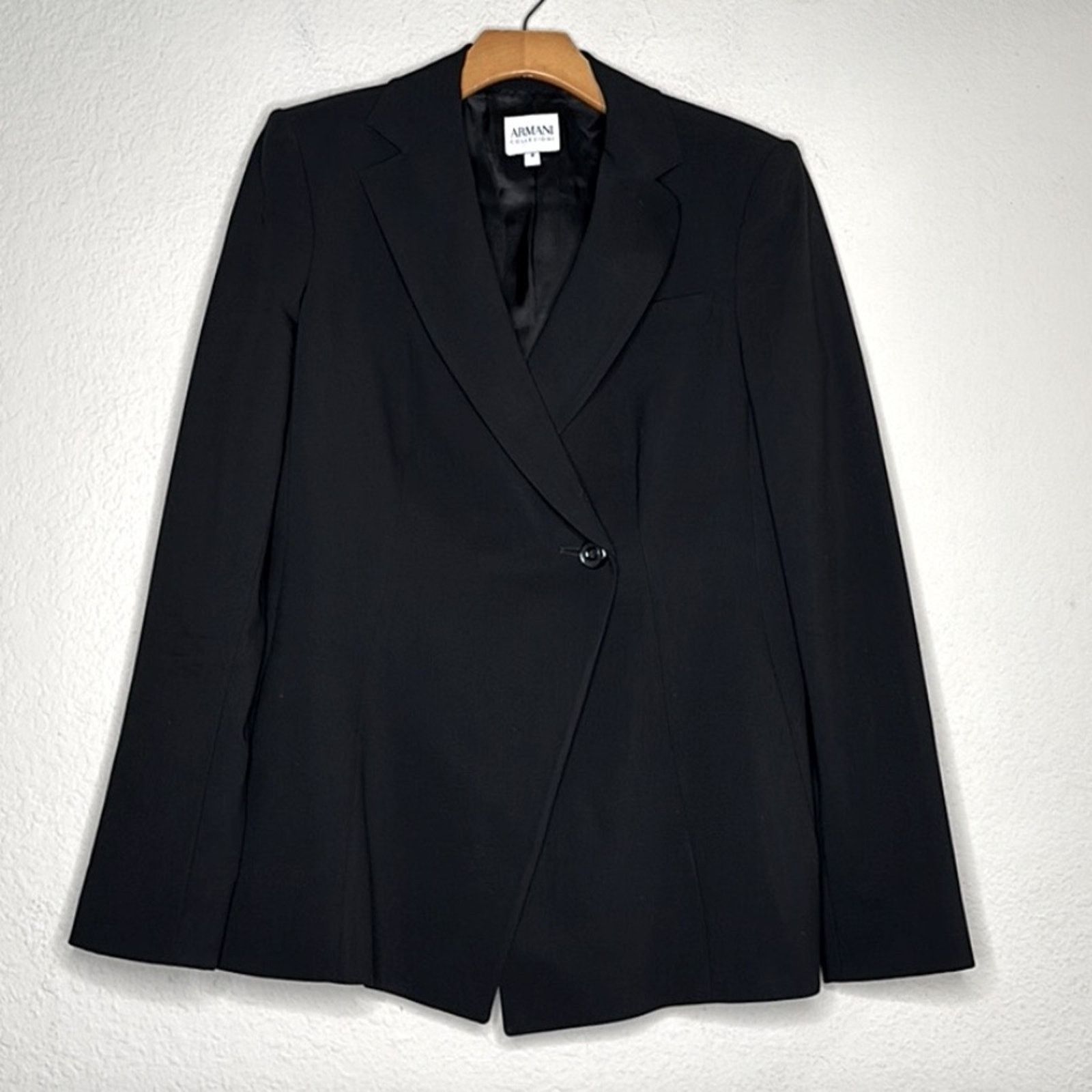 Armani Collezioni VTG Armani Collezioni 100% Wool Tuxedo Pant Suit Black Sz 8 Size M / US 6-8 / IT 42-44 - 4 Thumbnail