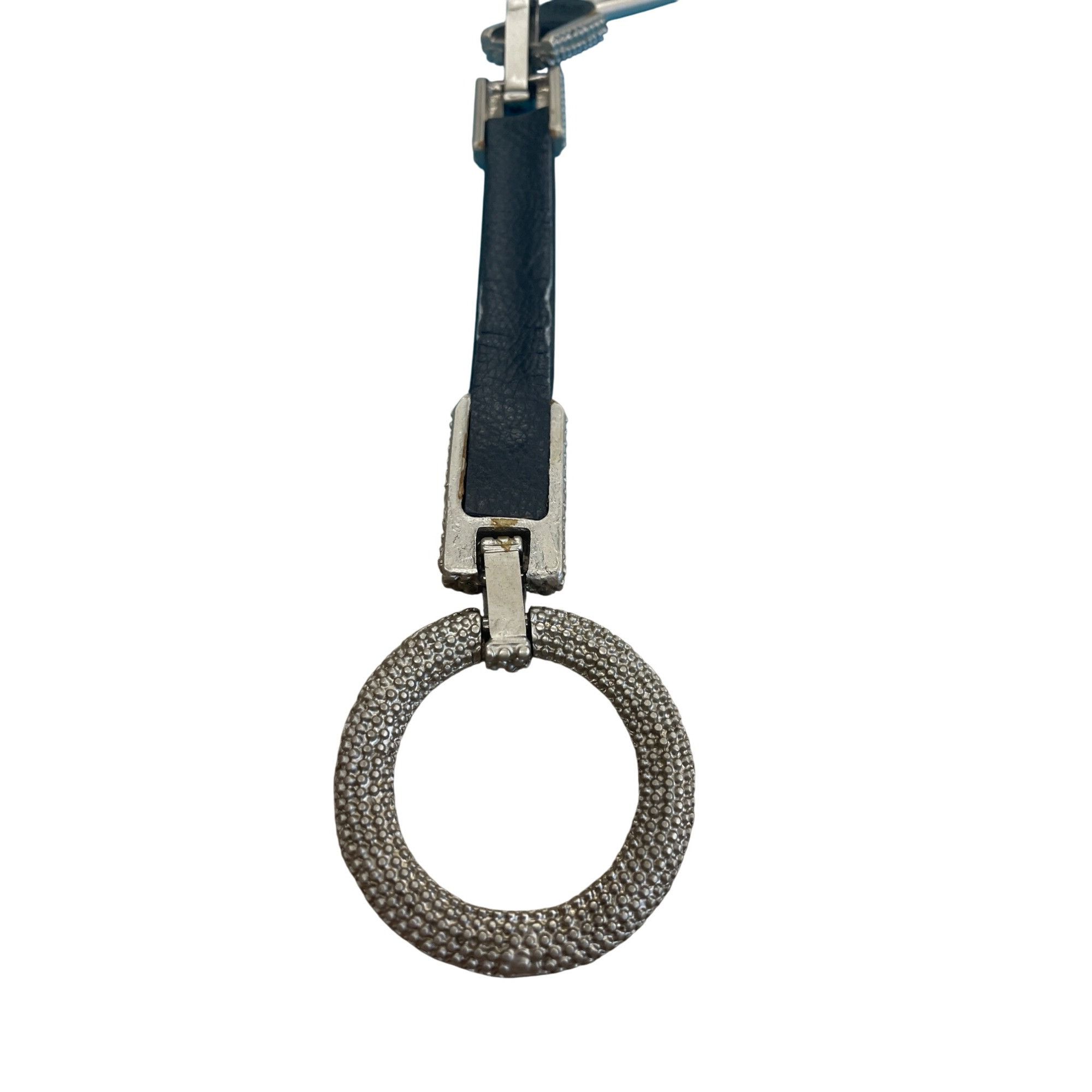 Vintage Vintage Black Leather & Silver-Tone Metal womans fashion Bel Size ONE SIZE - 10 Thumbnail