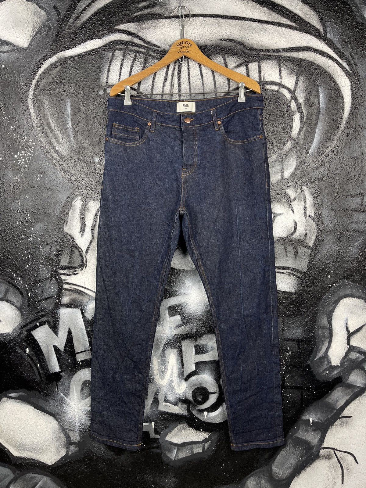 Folk Folk Indigo Blue Cotton Selvedge Denim Jeans Men’s Size W38 Size US 36 / EU 52 - 4 Thumbnail