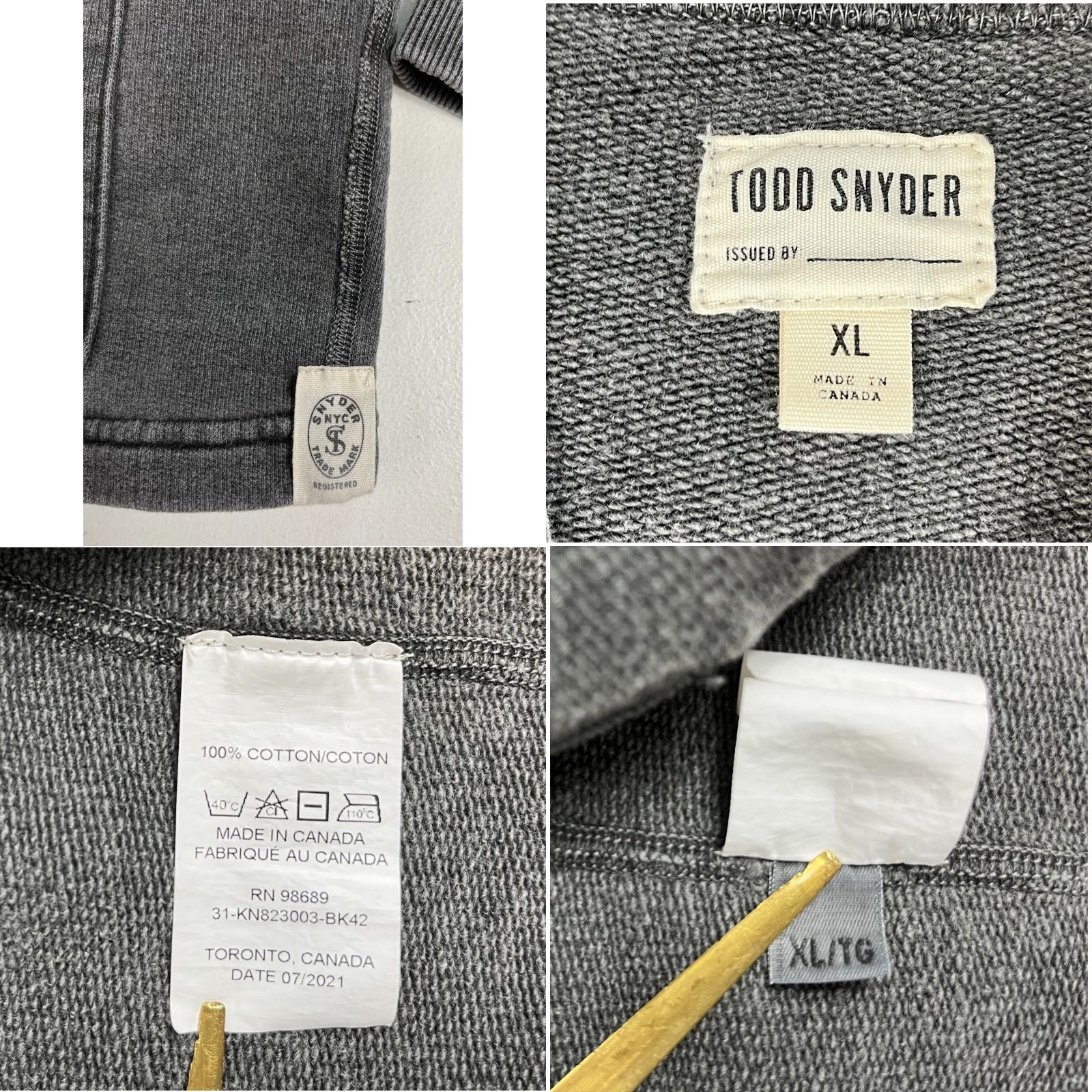 Todd Snyder Todd Snyder Men’s Cardigan Sweatshirt Sweatshirt Cardigan XL Gray Canada 100% Cotton Vintage? (adjust as per rules) Size US XL / EU 56 / 4 - 8 Thumbnail