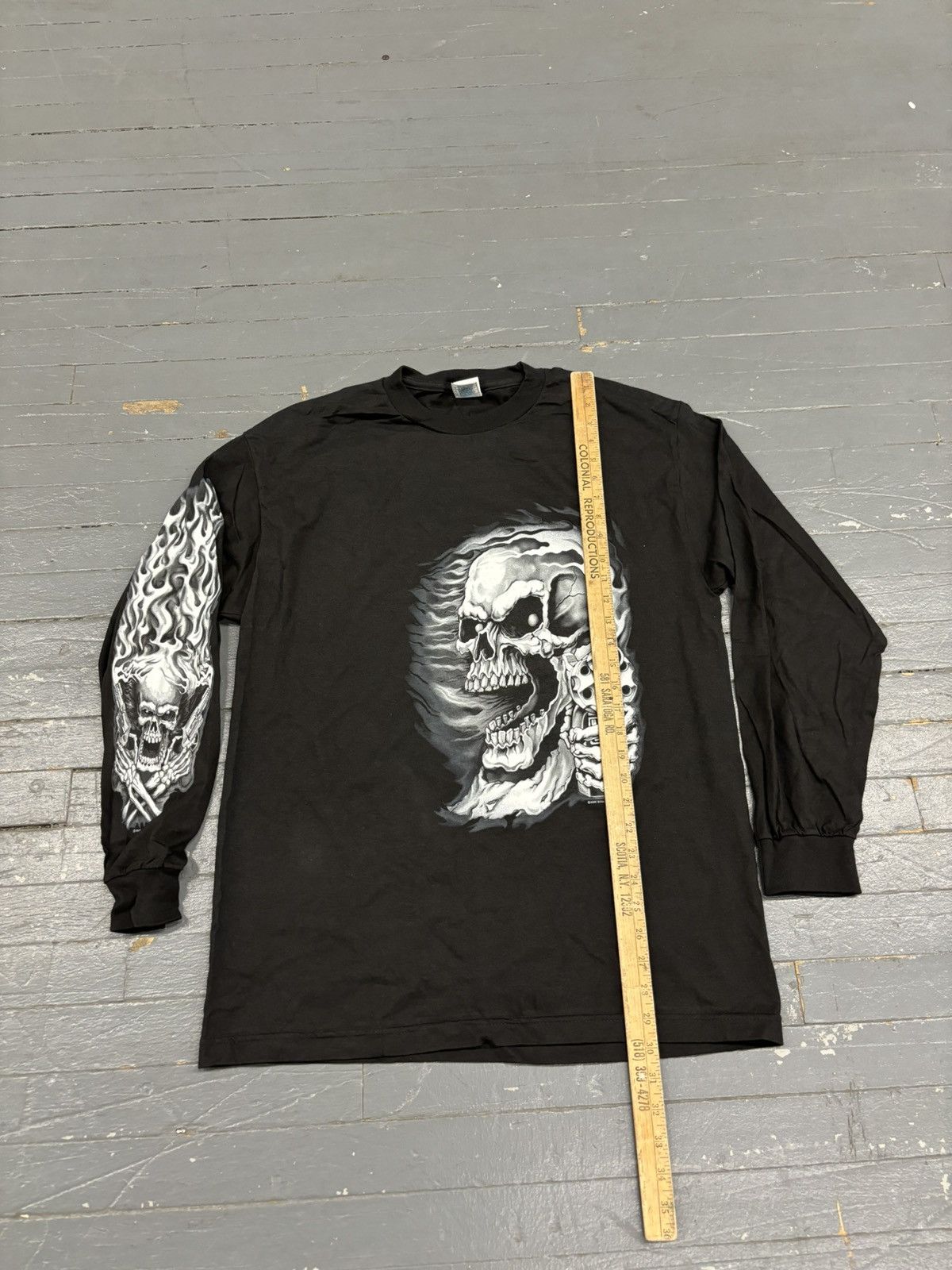 Vintage Vintage GSI biker flame skull tee Y2K Size US L / EU 52-54 / 3 - 6 Thumbnail