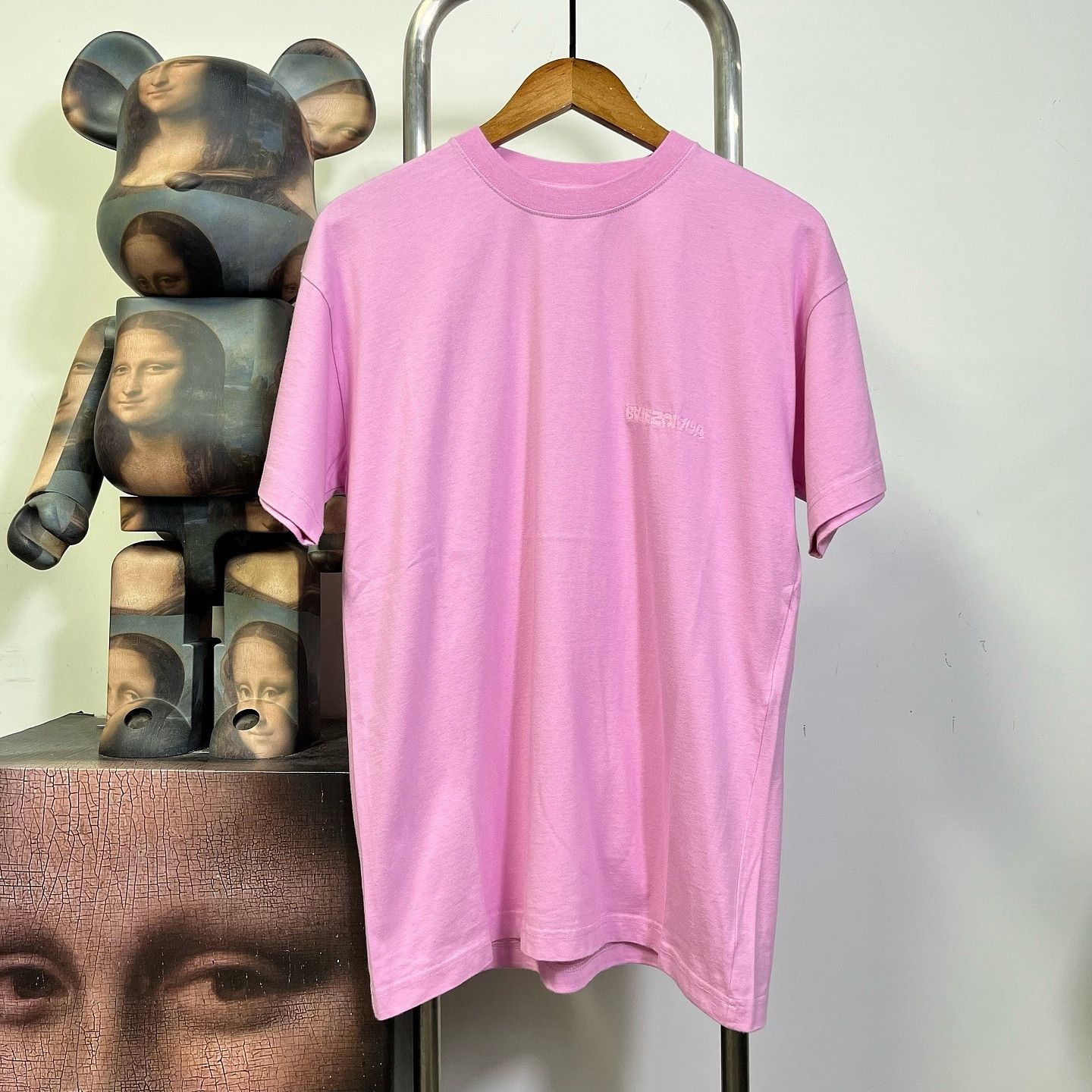 Balenciaga Balenciaga Pink Logo Embroidered T-Shirt Size S Size US S / EU 44-46 / 1 - 1 Thumbnail