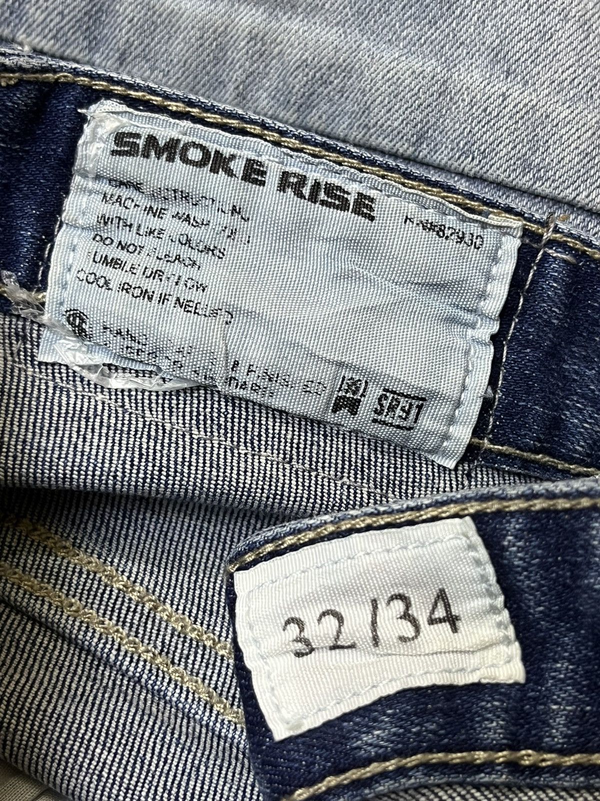 Japanese Brand SICK🔥SMOKE RISE DISTRESSED WITH STUDDED/SPIKE STYLE JEANS Size US 33 - 18 Thumbnail