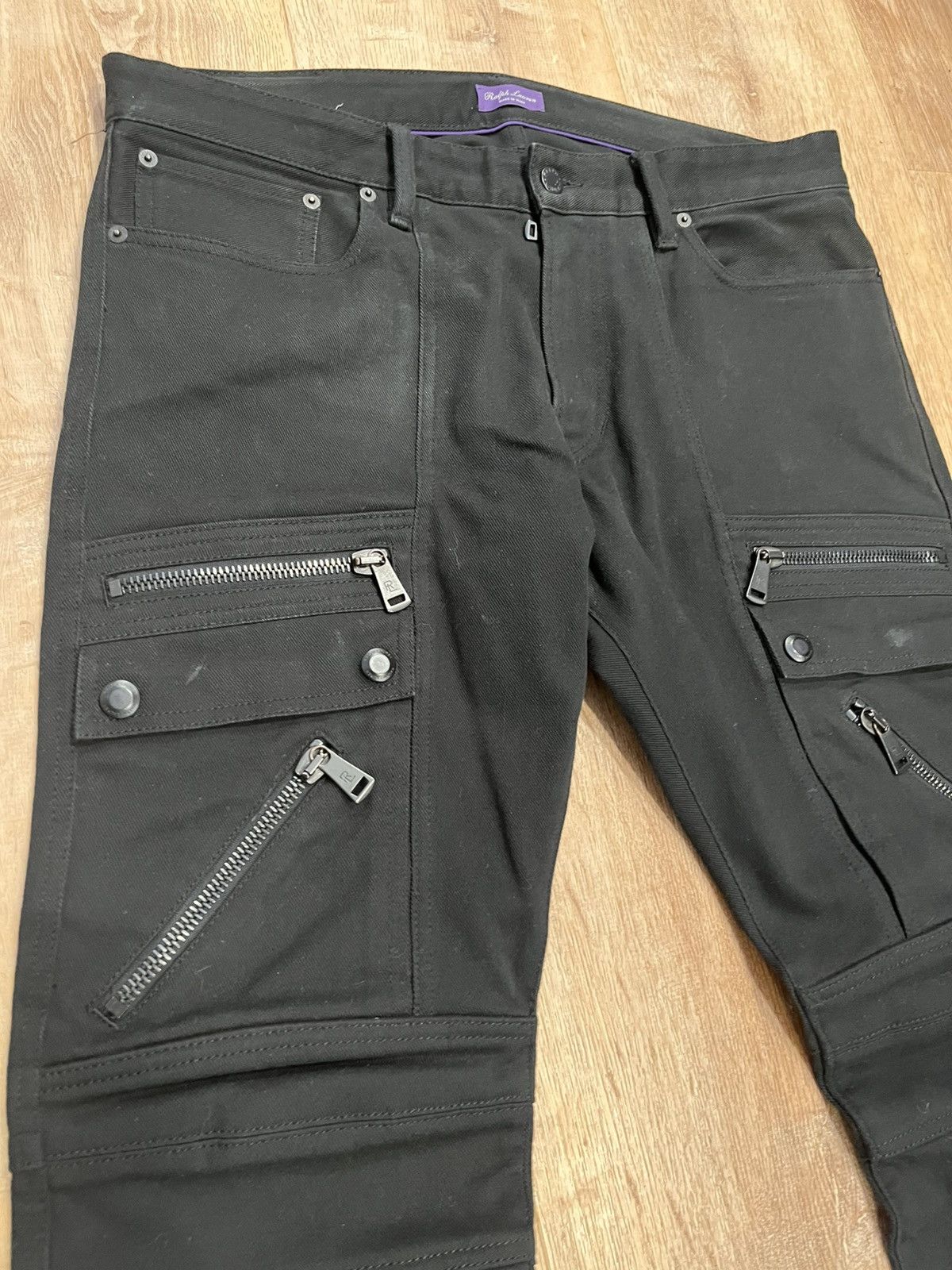 Ralph Lauren Ralph Lauren Purple Label black cargo moto denim 36x36 Size US 36 / EU 52 - 2 Thumbnail