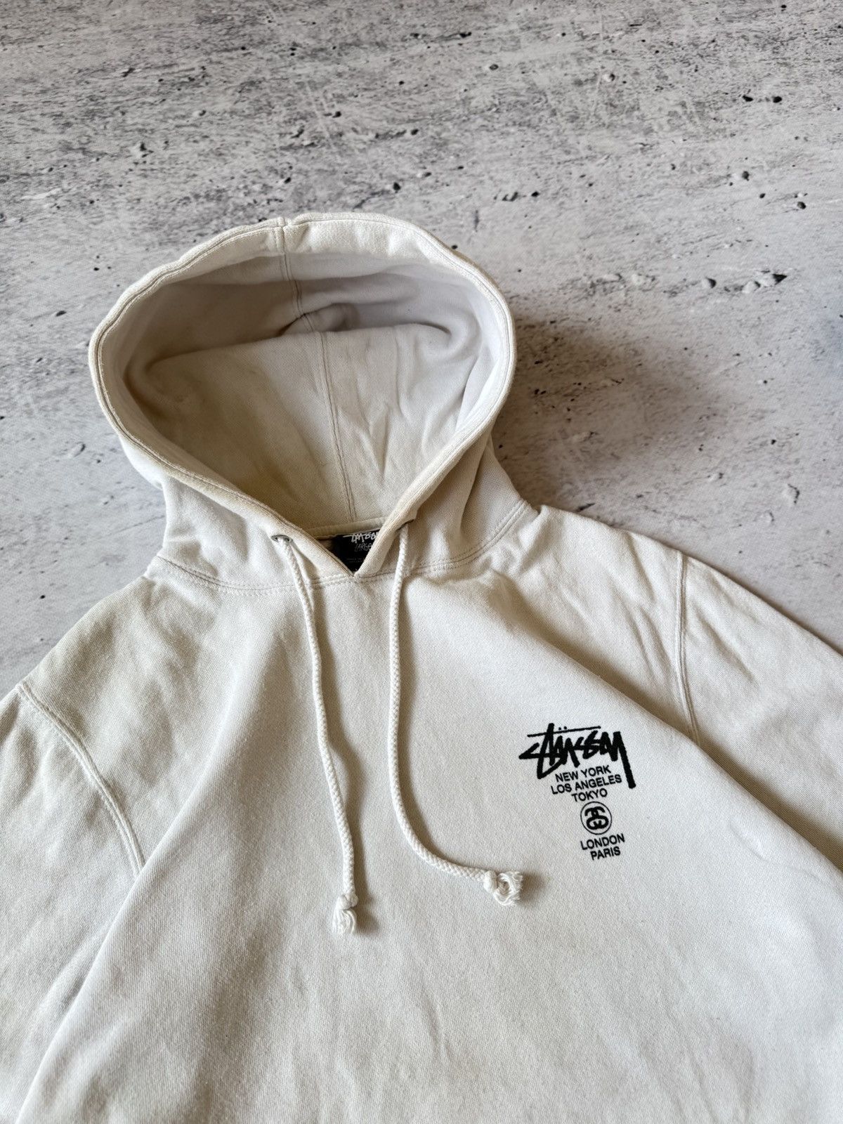 Stussy × Vintage STUSSY DOUBLE LOGO OVERSIZE BAGGY FIT HOODIE Size US L / EU 52-54 / 3 - 4 Thumbnail