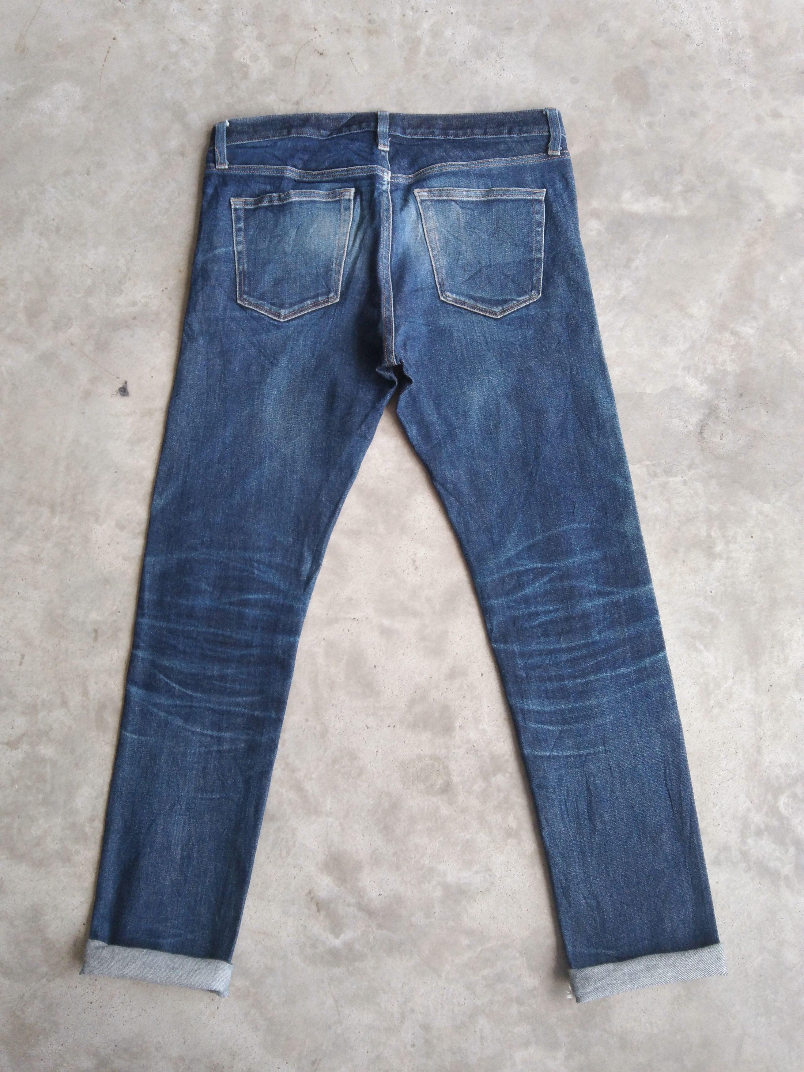 Japanese Brand Vintage Redline Uniqlo Selvedge Distressed Jeans 33x32 Size US 33 - 2 Thumbnail