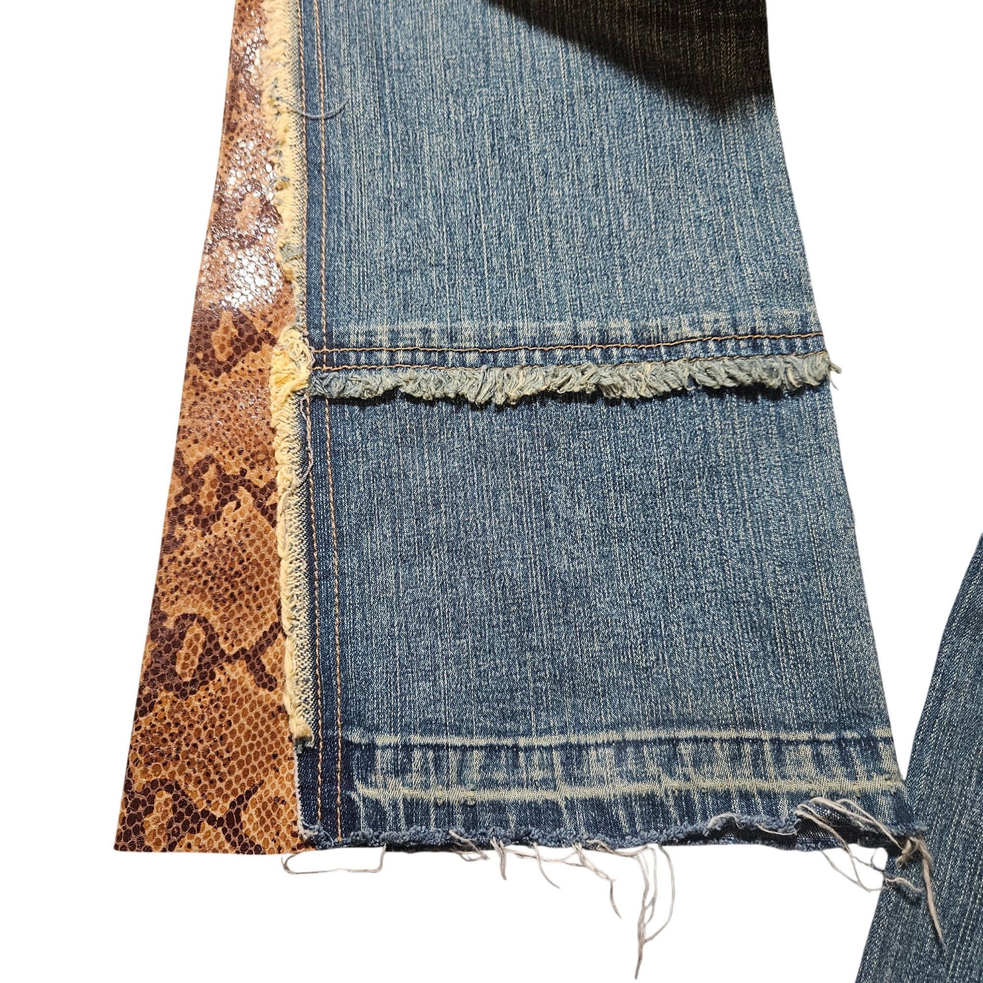 Other VTG Y2K Allen B. Women Flared Jeans Snakeskin Inset Y2K Grun Size 30" / US 8 / IT 44 - 5 Thumbnail
