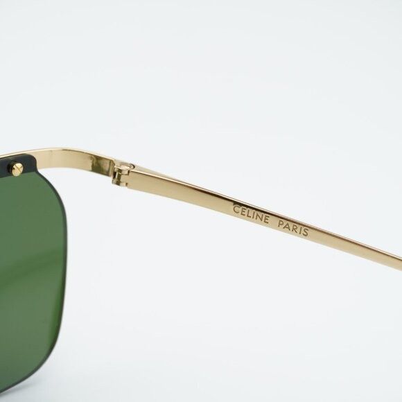 Celine Celine CL40307U 30N Sunglasses Gold Square Frame, Green Size ONE SIZE - 7 Thumbnail