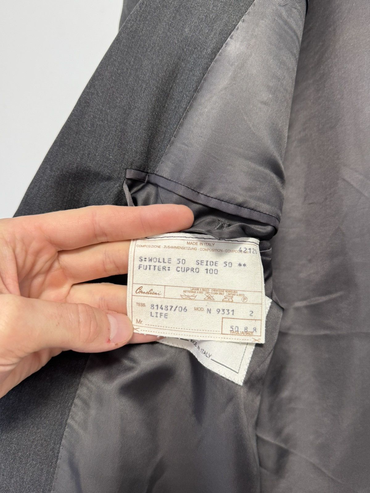 Corneliani Corneliani Men's 50R Blazer Wool Silk Check Made in Italy Size 50R - 11 Thumbnail