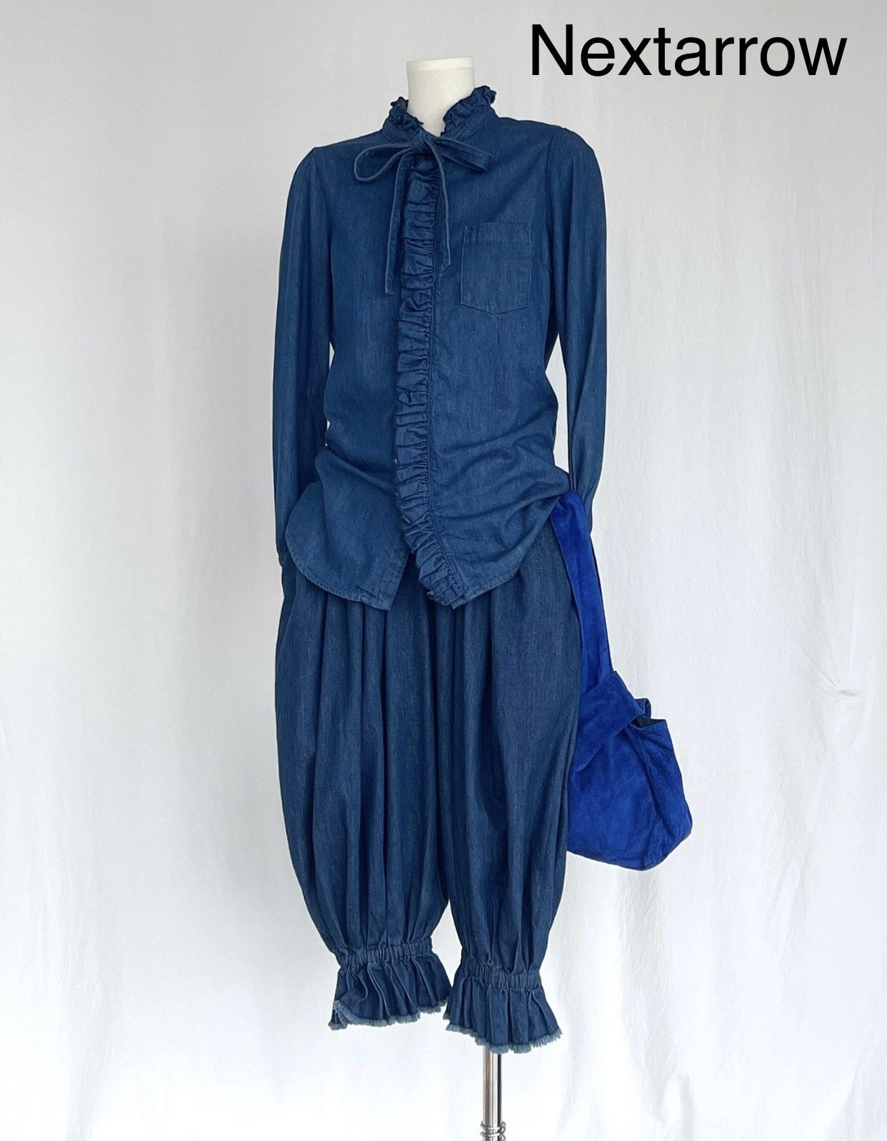 Kapital KAPITAL Hirata Hiroki Ear Standing Straw Knot Denim Shirt Size XS / US 0-2 / IT 36-38 - 3 Thumbnail