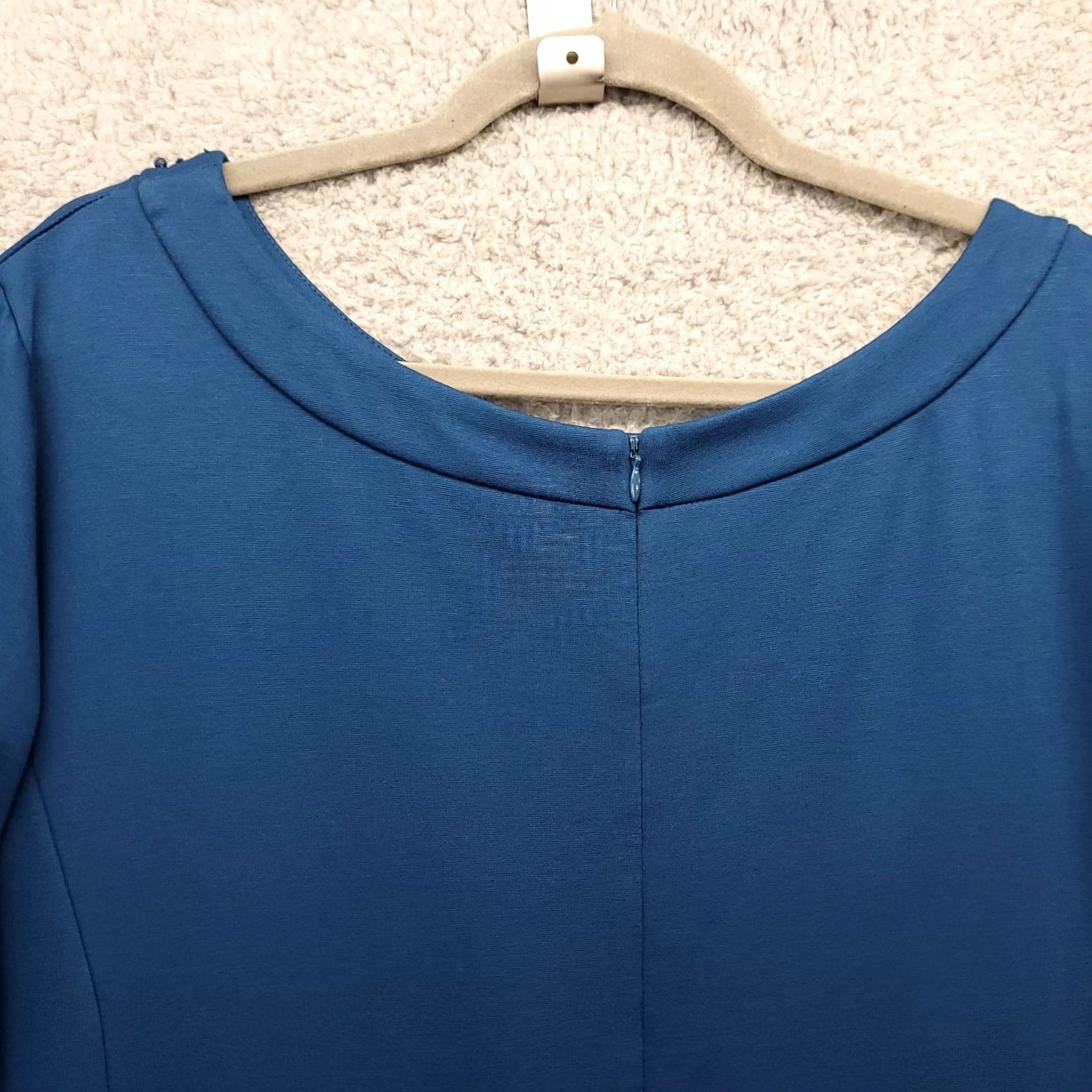 Vintage Susan Graver Long Maxi Dress Womens 3X Blue Round Neck Zipper Beaded Embellished Dress Maxi Womens Size 3X Blue Size XXL / US 16-18 / IT 52-54 - 7 Thumbnail
