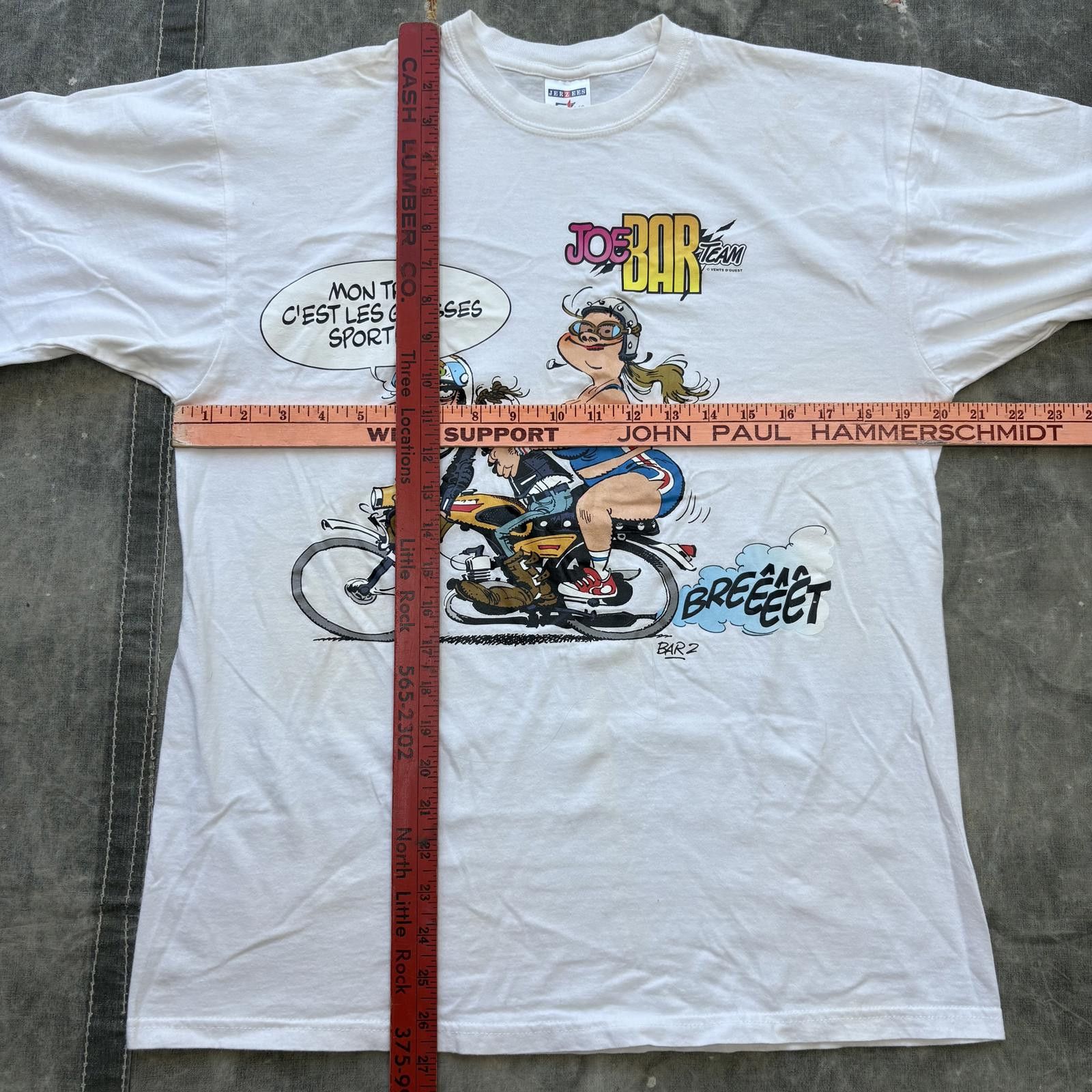 Jerzees Vintage Y2K Fat Sporty Women Motorcycle Funny French Shirt Size US L / EU 52-54 / 3 - 4 Thumbnail