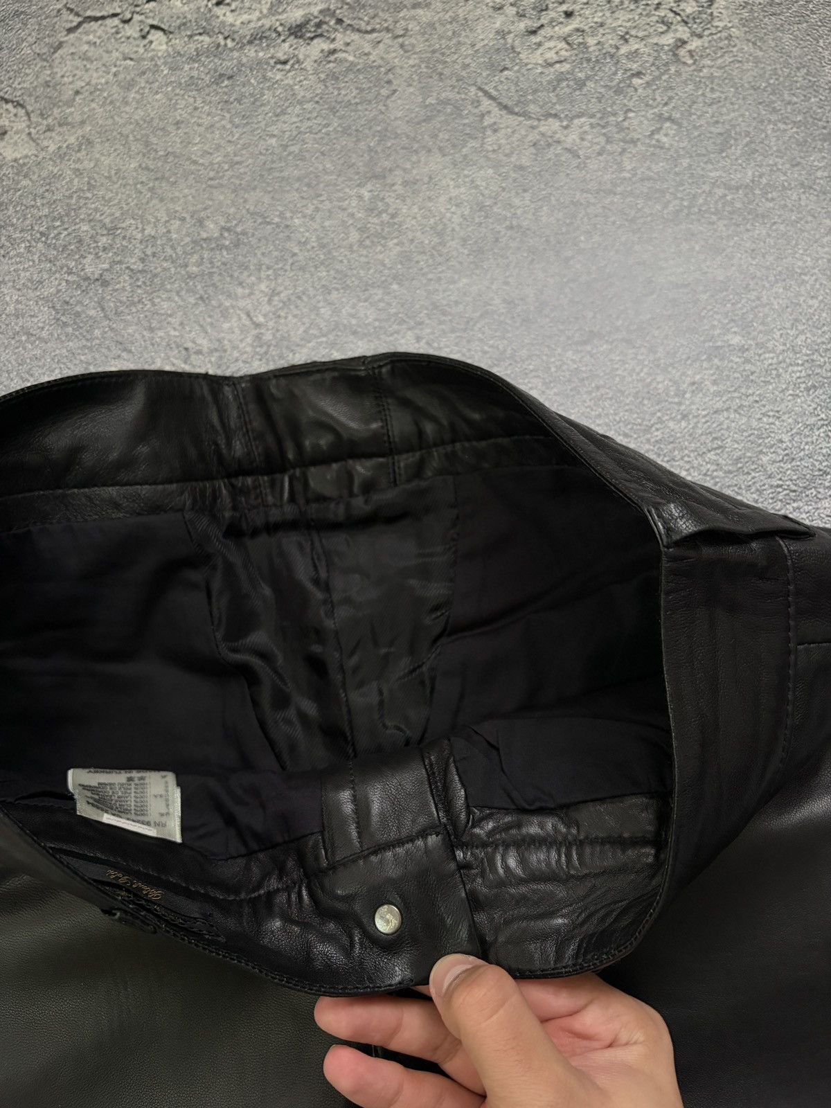 Diesel Black Gold Diesel Black Gold Lambskin Leather Pants Snap Detail 27 Size 27" / US 4 / IT 40 - 6 Thumbnail