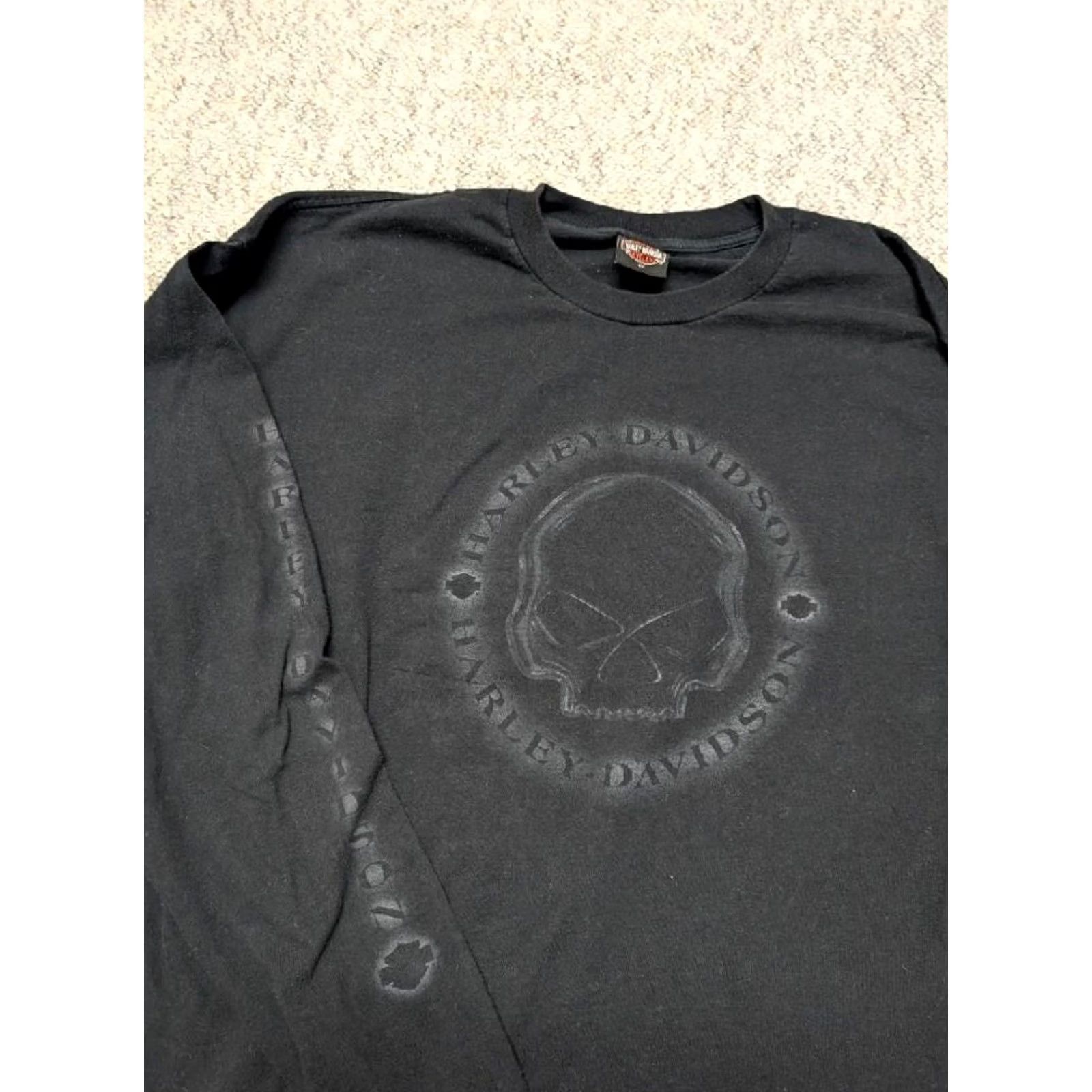 Harley Davidson VINTAGE Harley-Davidson t-shirt 4XL Black WILLIE G long sleeve Crew Neck Mens 90s 2000s motorcycle skull Shirt Size US XXL / EU 58 / 5 - 2 Thumbnail