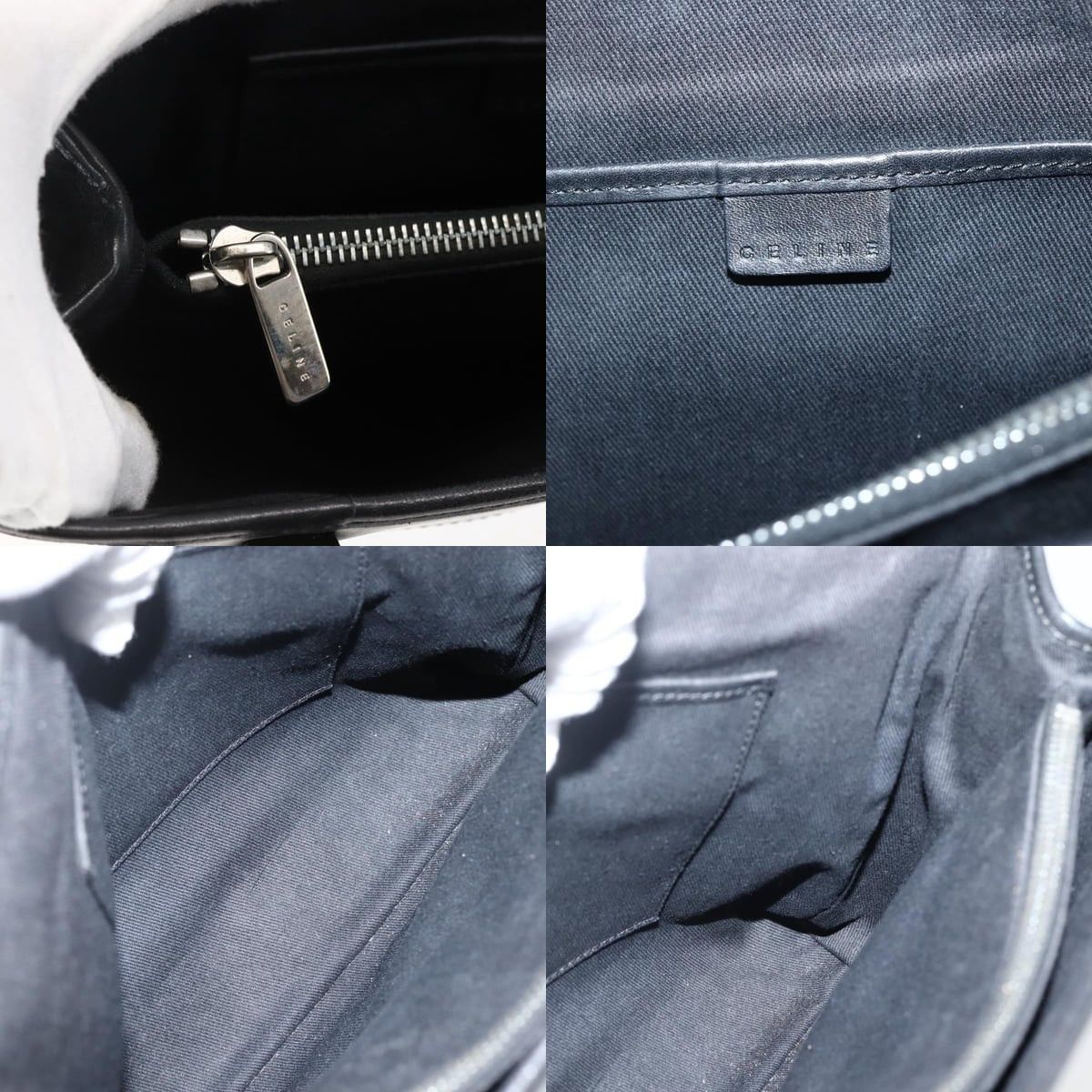 Celine CELINE C Macadam Canvas Hand Bag Black Silver Size ONE SIZE - 11 Thumbnail