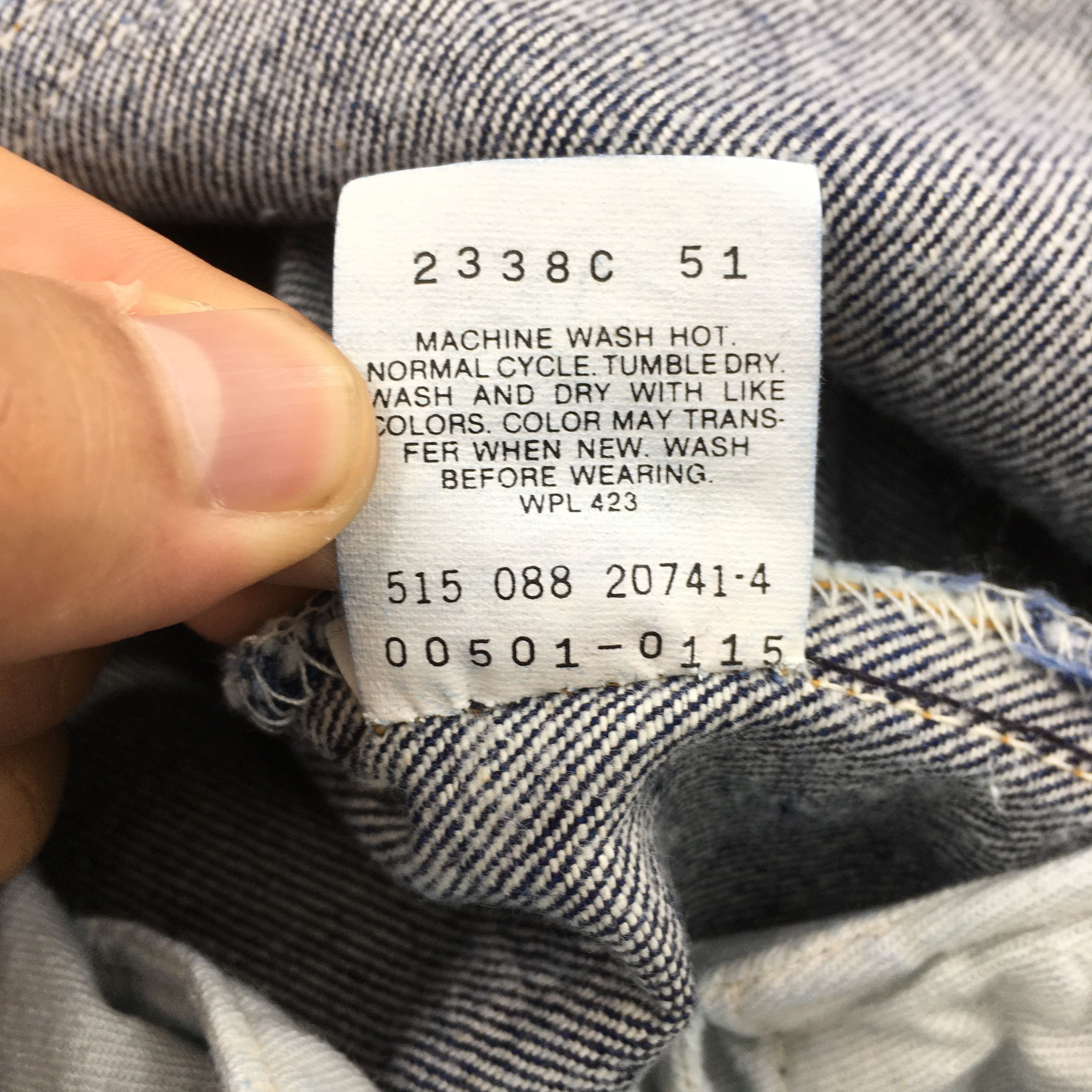 Levi's Size 32x33.5 Vintage 90s Levi's 501 Faded Blue Jeans S2080 Size US 32 / EU 48 - 14 Thumbnail