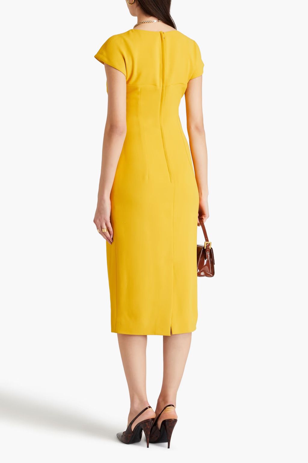 Dolce & Gabbana o1y0825 Midi Dress in Yellow Size XS / US 0-2 / IT 36-38 - 3 Thumbnail