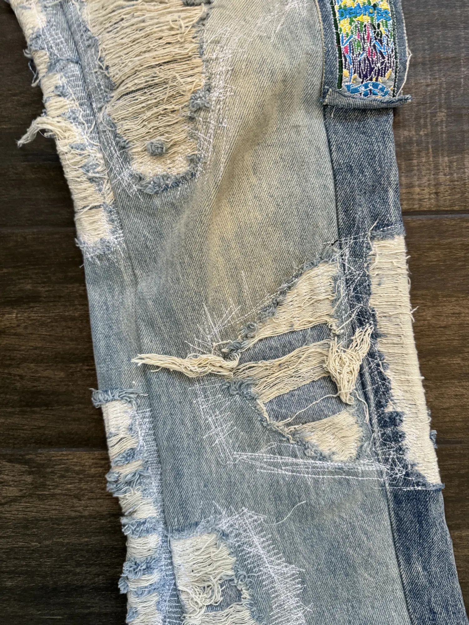 Who Decides War Coliseum Fusion Stained Glass Cathedral Distressed Denim Size US 34 / EU 50 - 13 Thumbnail