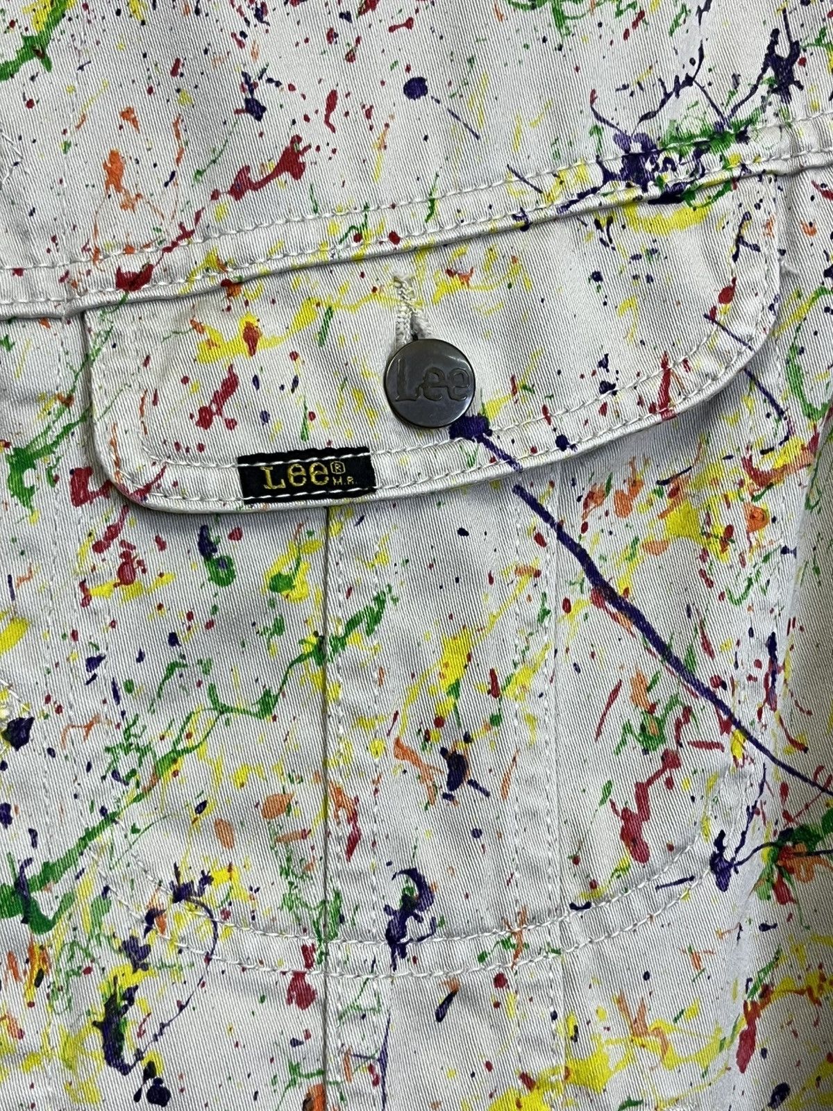 Japanese Brand VINTAGE EDWIN X LEE CUSTOM PAINT SPLATTER TRUCKER JACKET Size US L / EU 52-54 / 3 - 8 Thumbnail